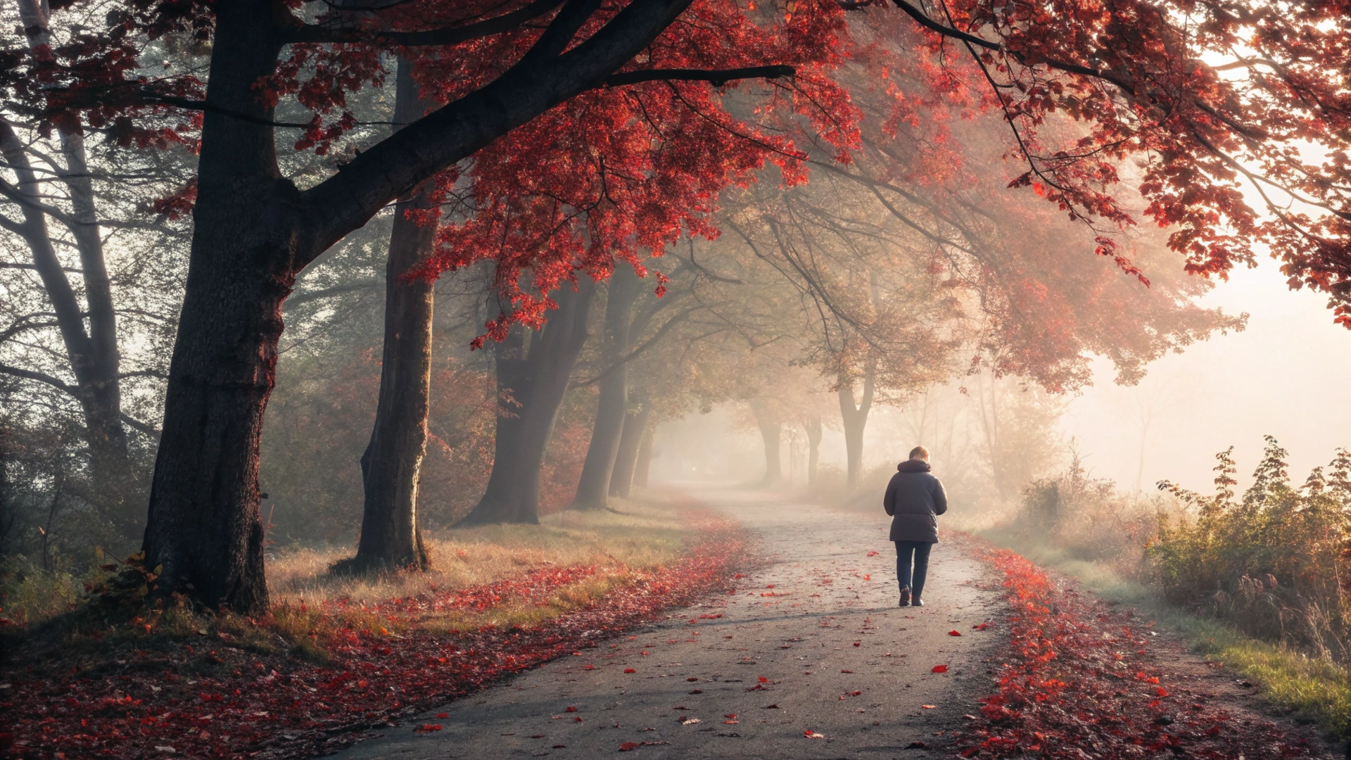 Misty Path Reflection
