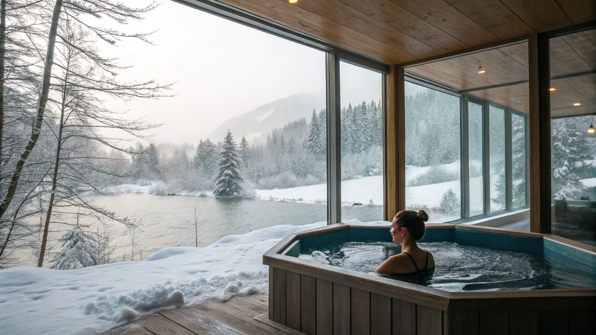 Winter Indoor Hot Tub Night