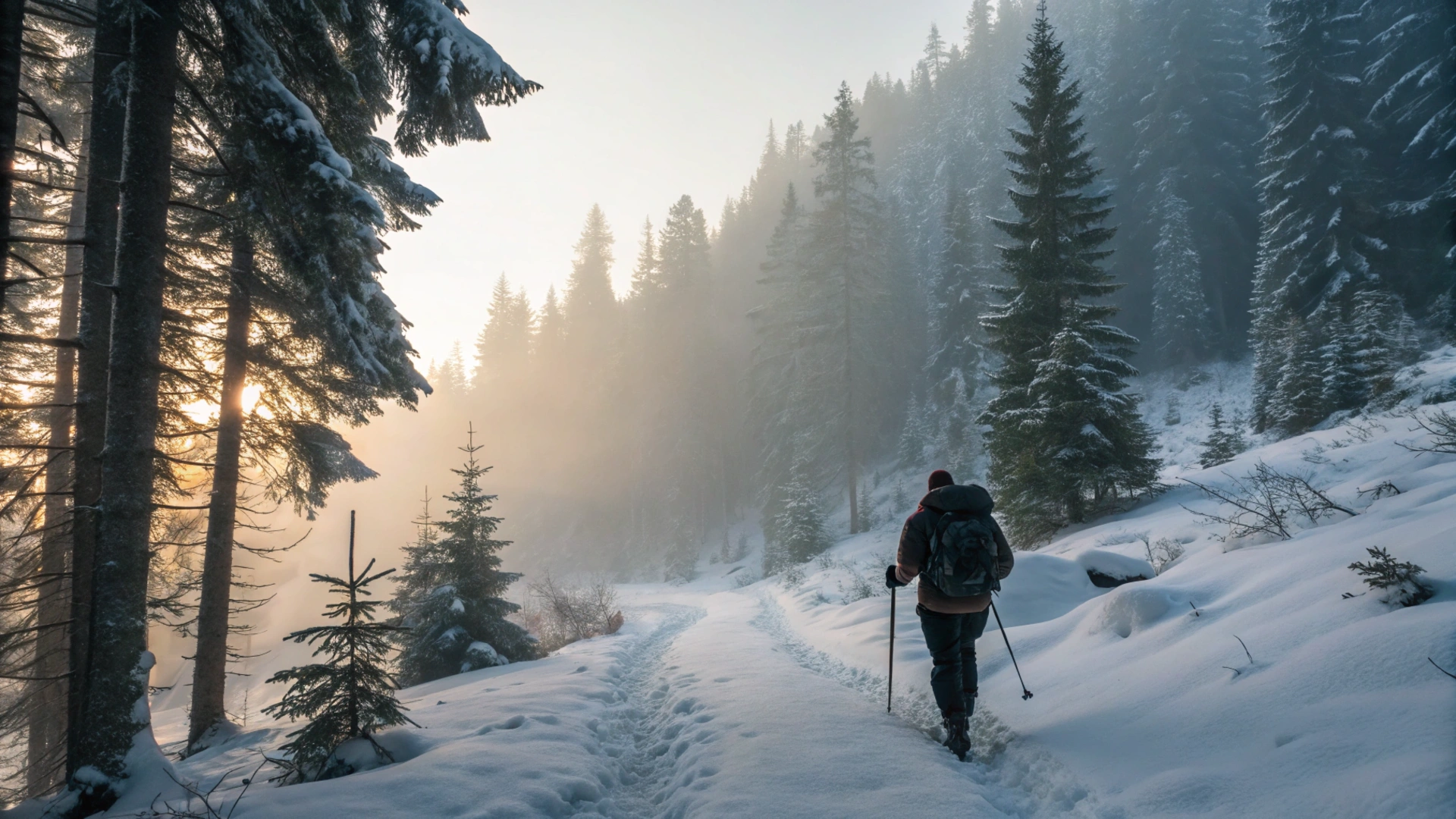 Winter Snowy Forest Hike