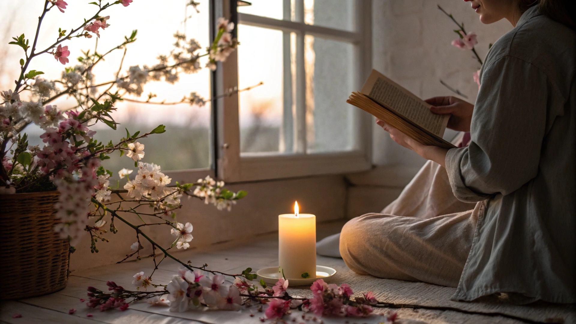 Spring Indoor Candlelit Reading