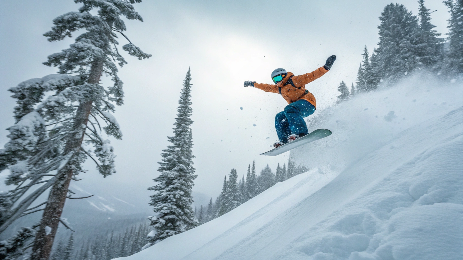 Winter Snowy Snowboarding Trip