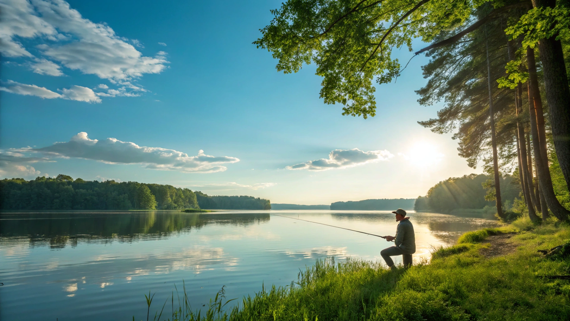 Summer Lakeside Fishing