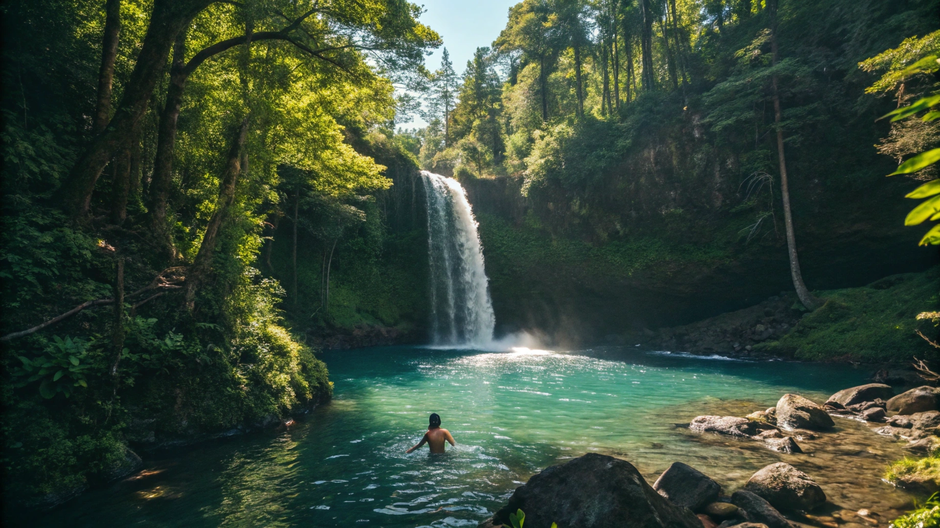 Summer Waterfall Swim