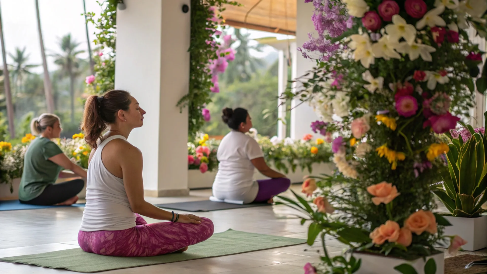 Floral Arranging and Yoga