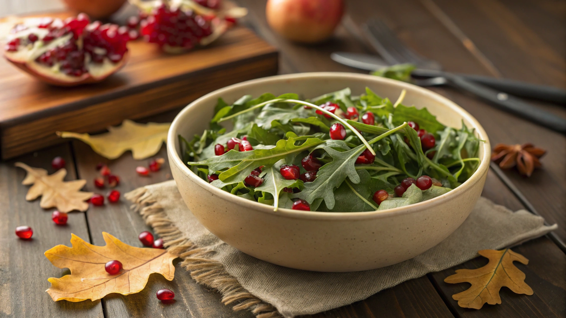 Autumn Pomegranate Arugula Bowl