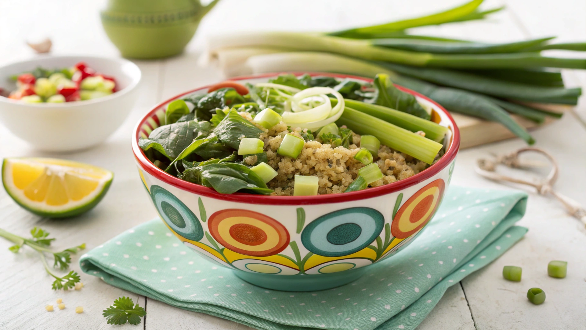 Spring Leek Quinoa Bowl
