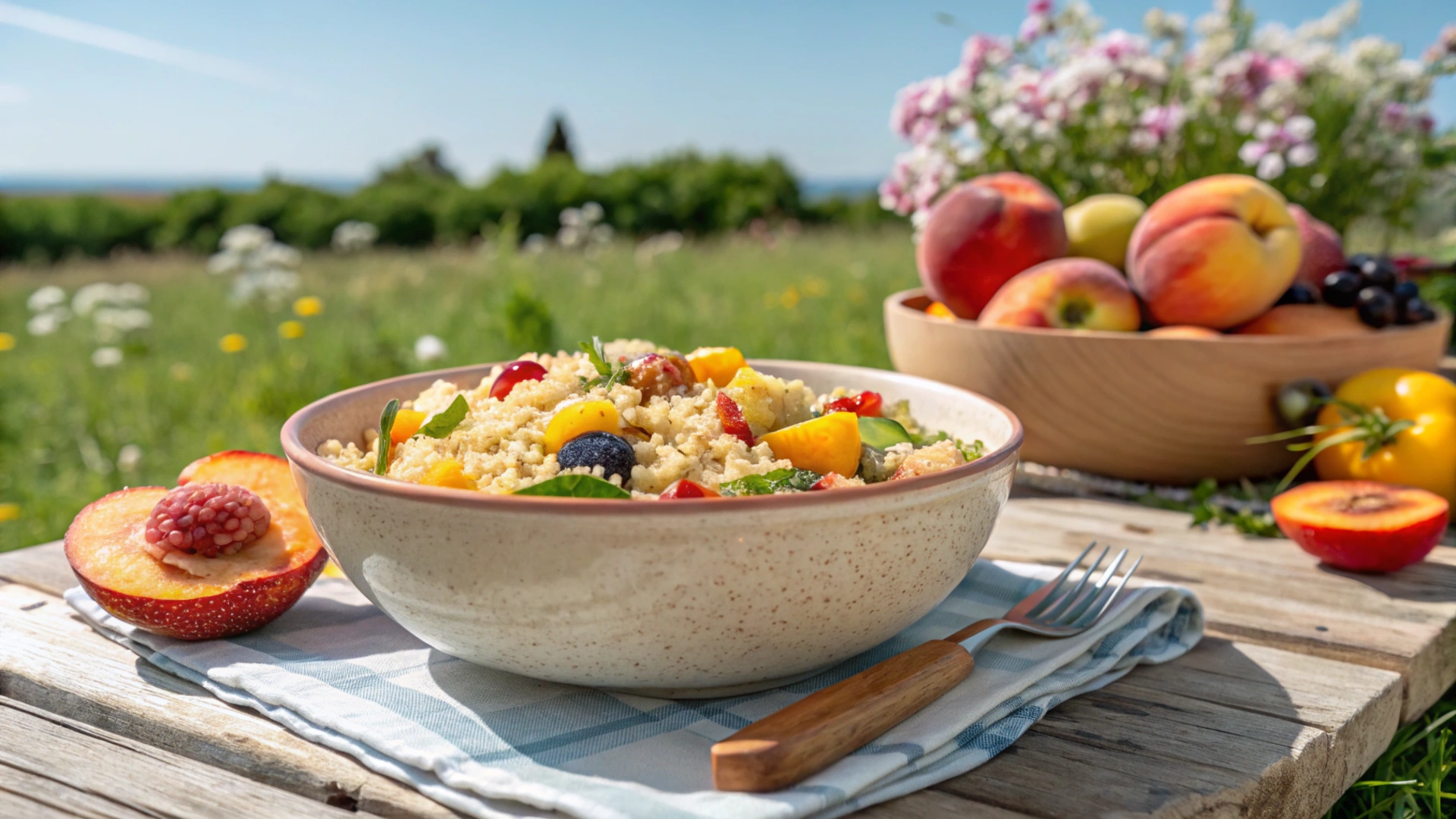 Summer Peach Couscous Bowl