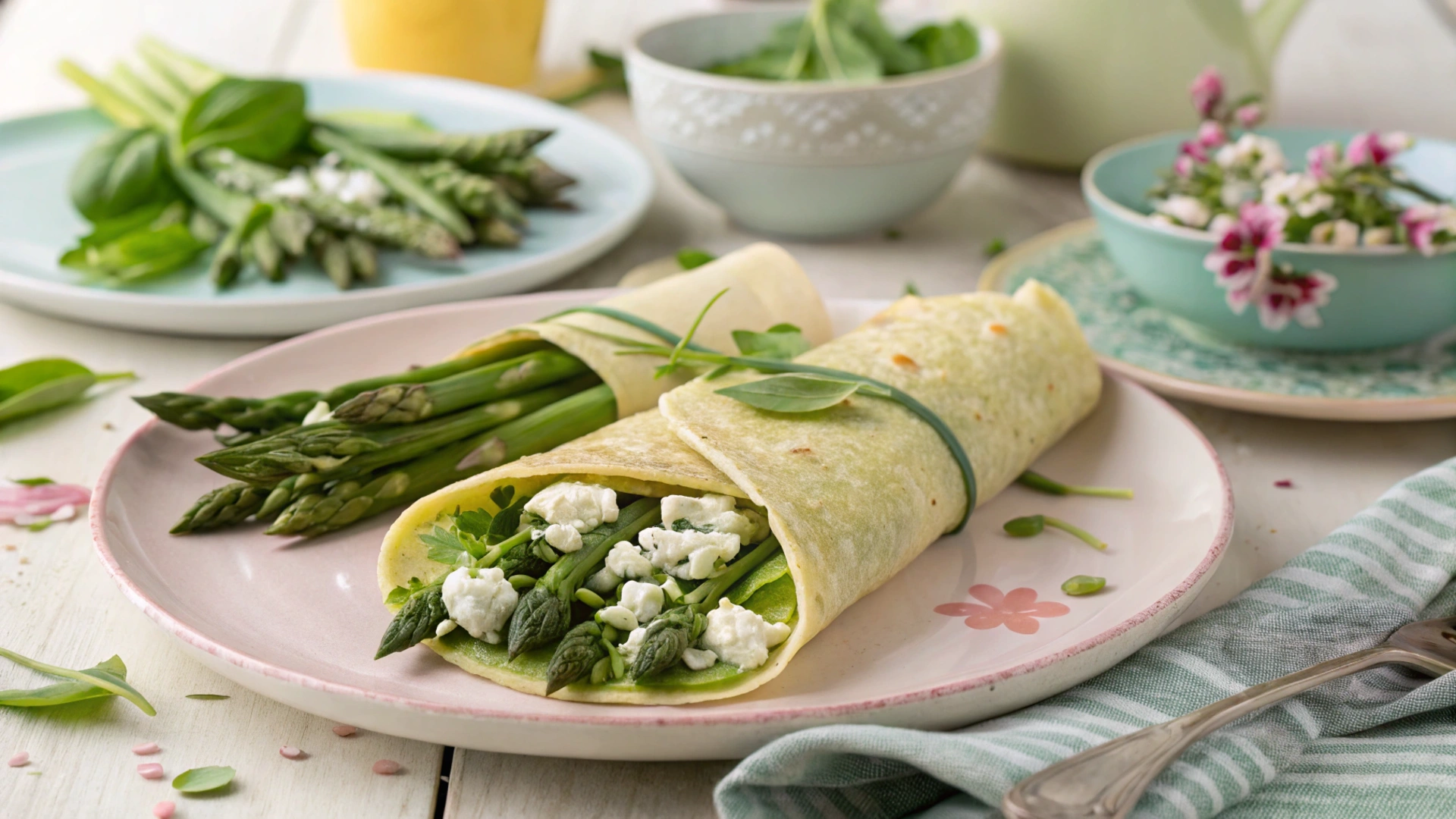 Spring Asparagus Feta Wrap