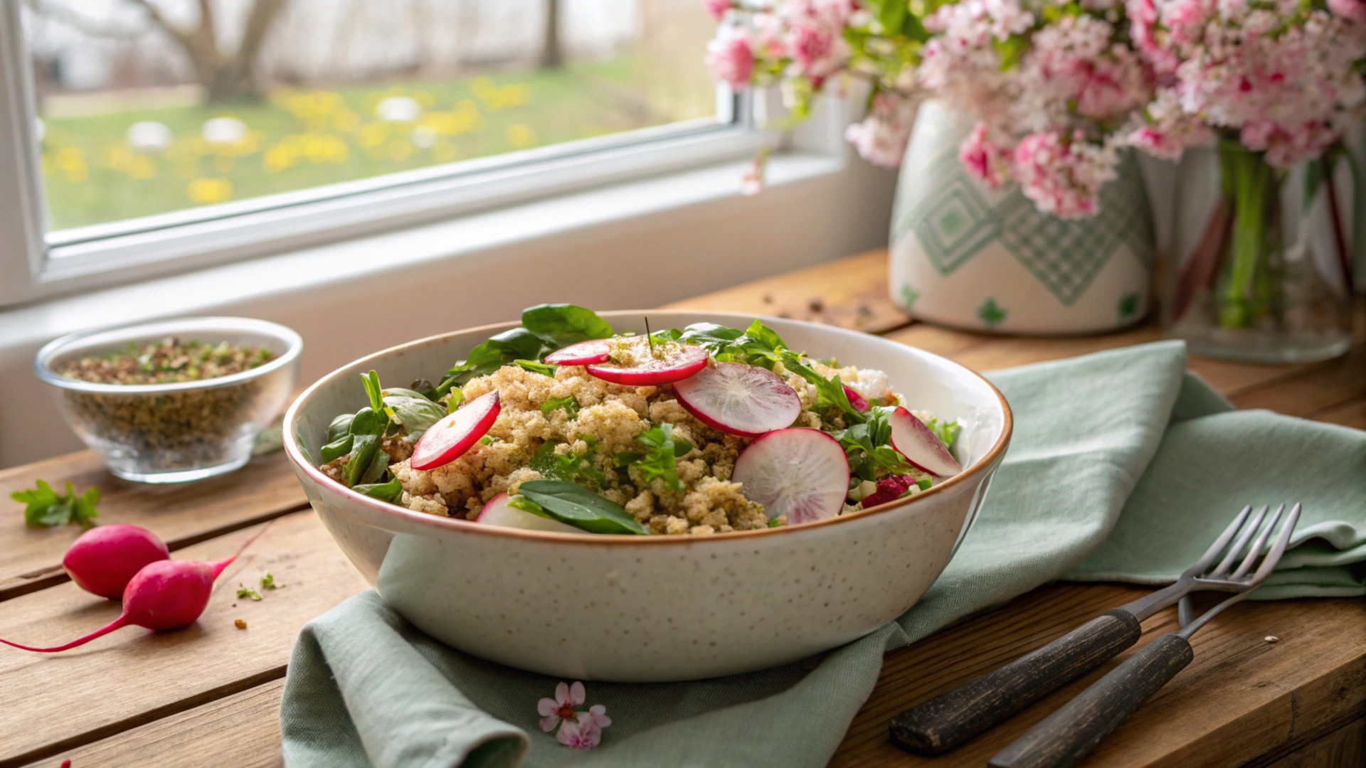 Spring Radish Quinoa Bowl
