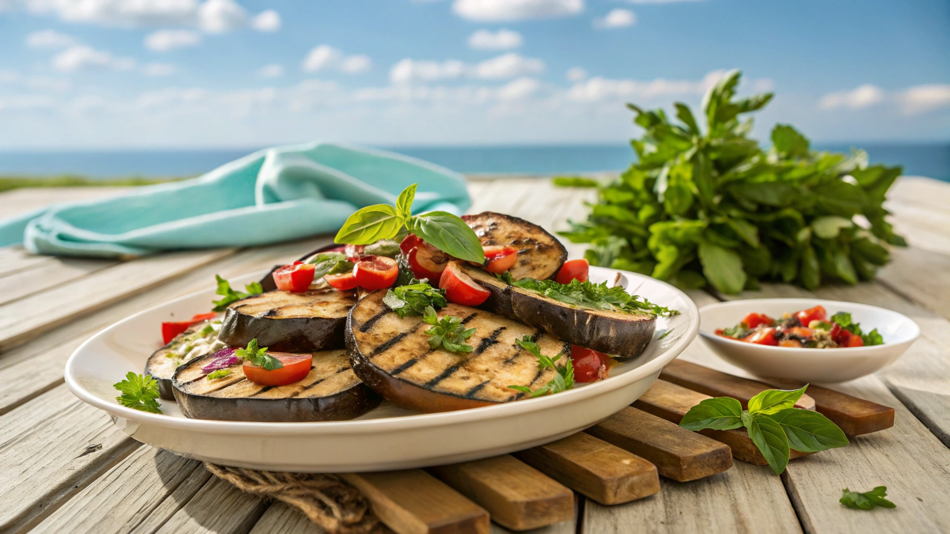 Summer Grilled Eggplant Salad