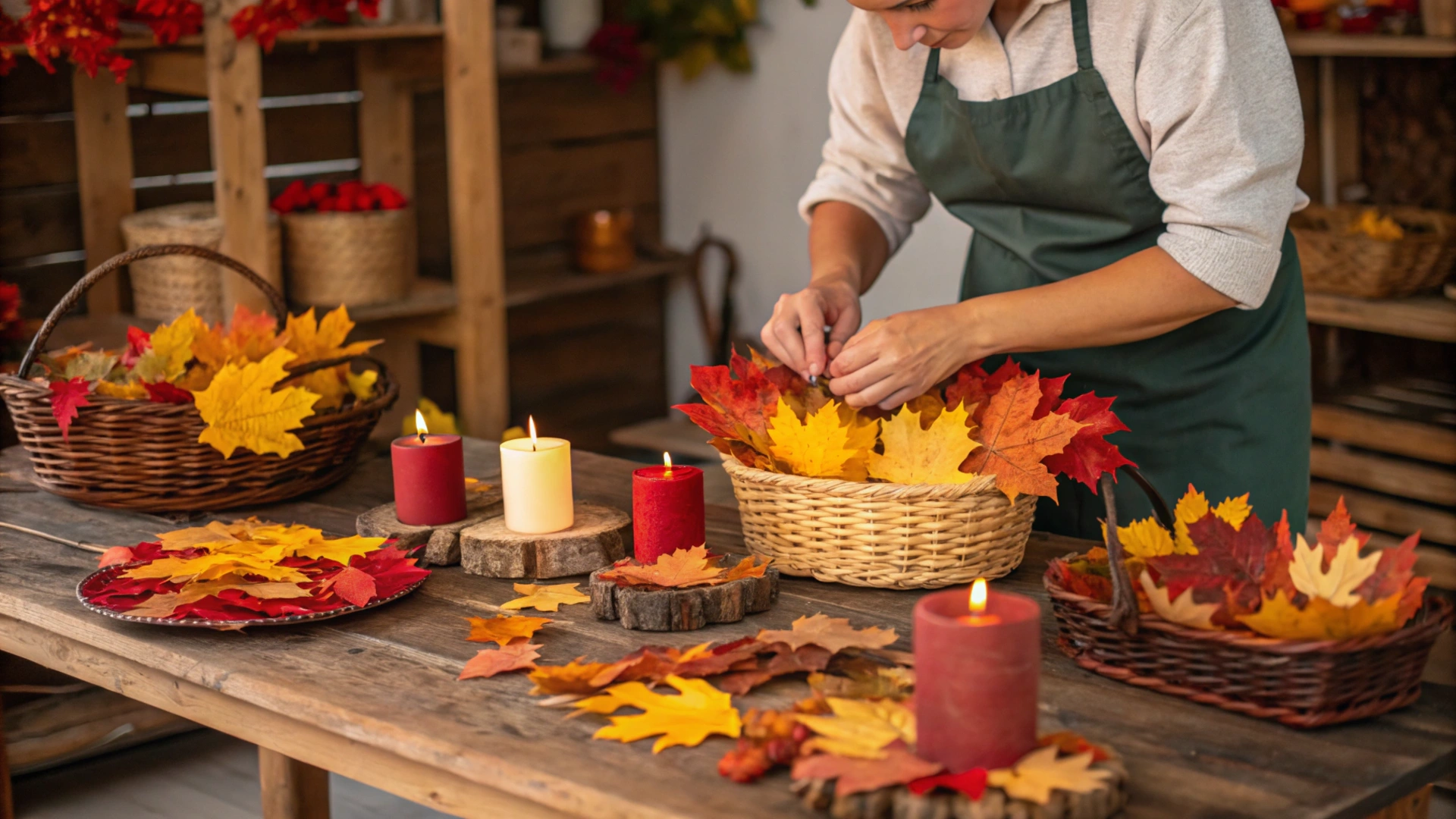 Autumn Handmade Leaf Candles