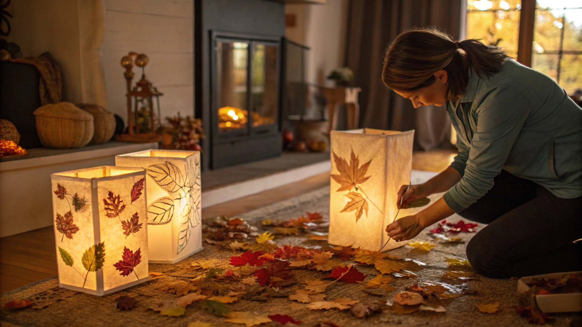 Autumn Leaf Pressed Lanterns