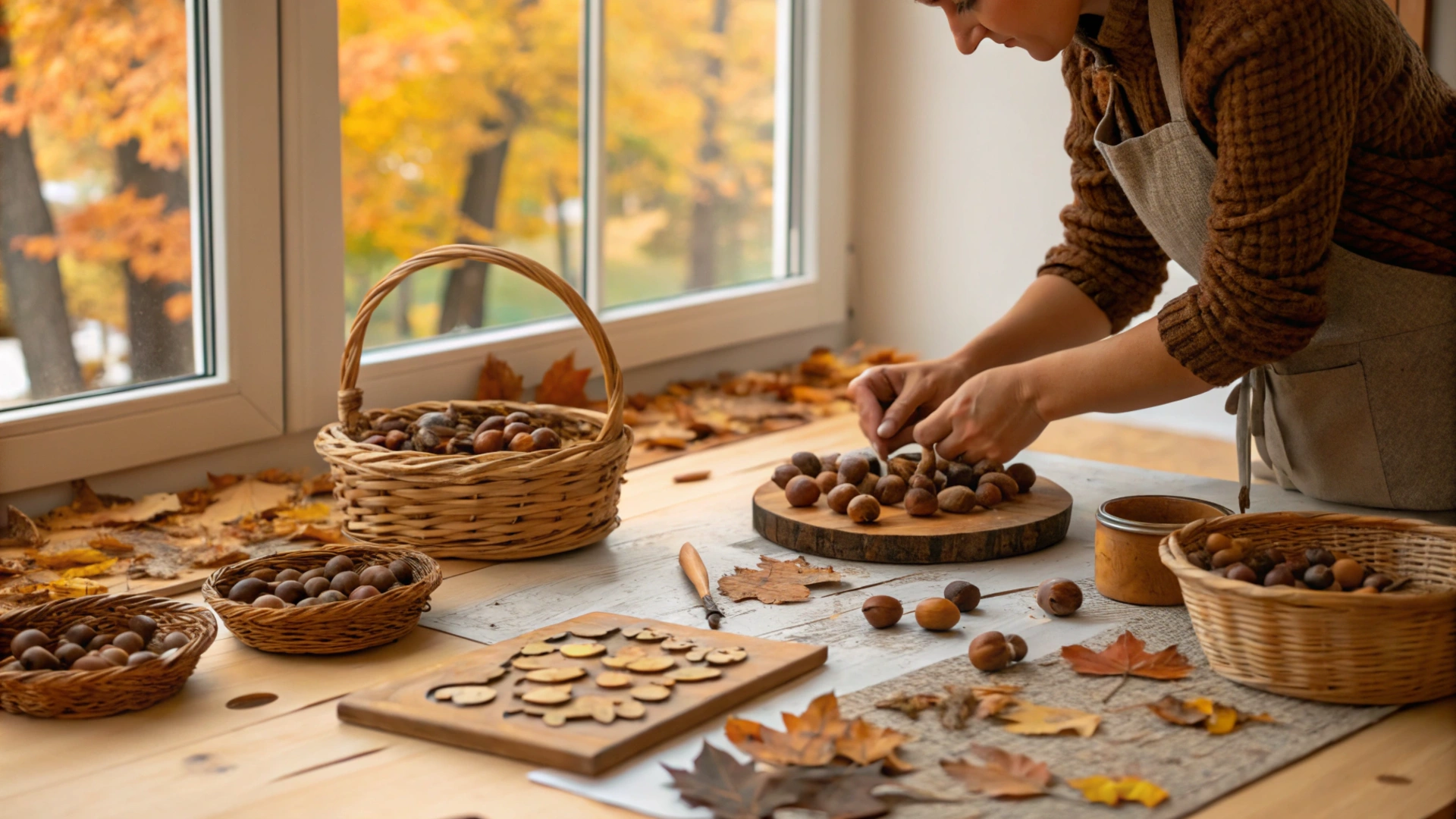 Autumn Acorn Mosaic Coasters