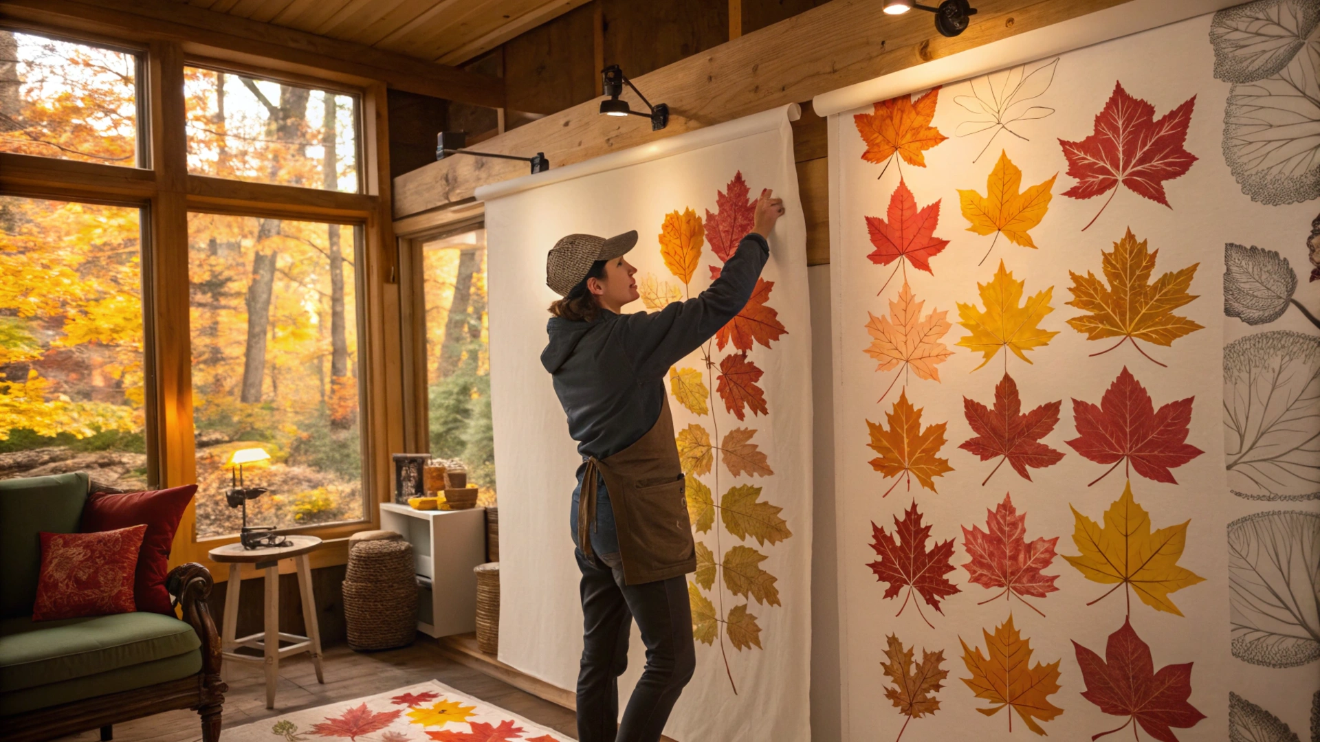 Autumn Leaf Stamped Wall Art