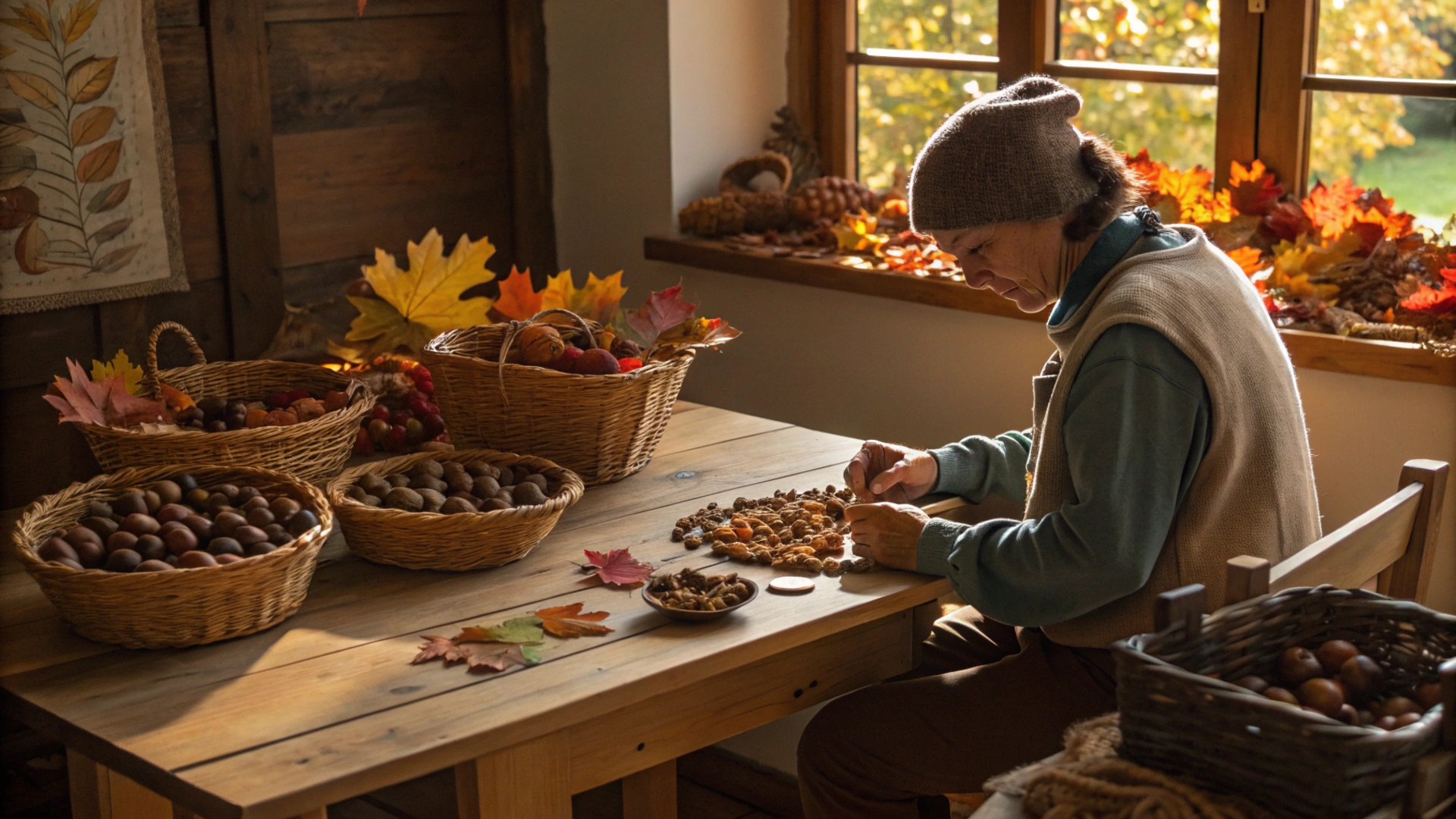 Autumn Acorn Beaded Necklaces