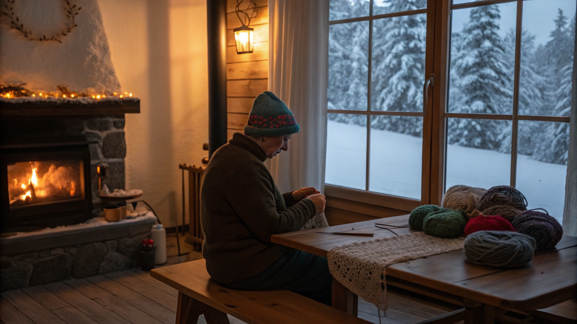 Winter Knitted Table Mats