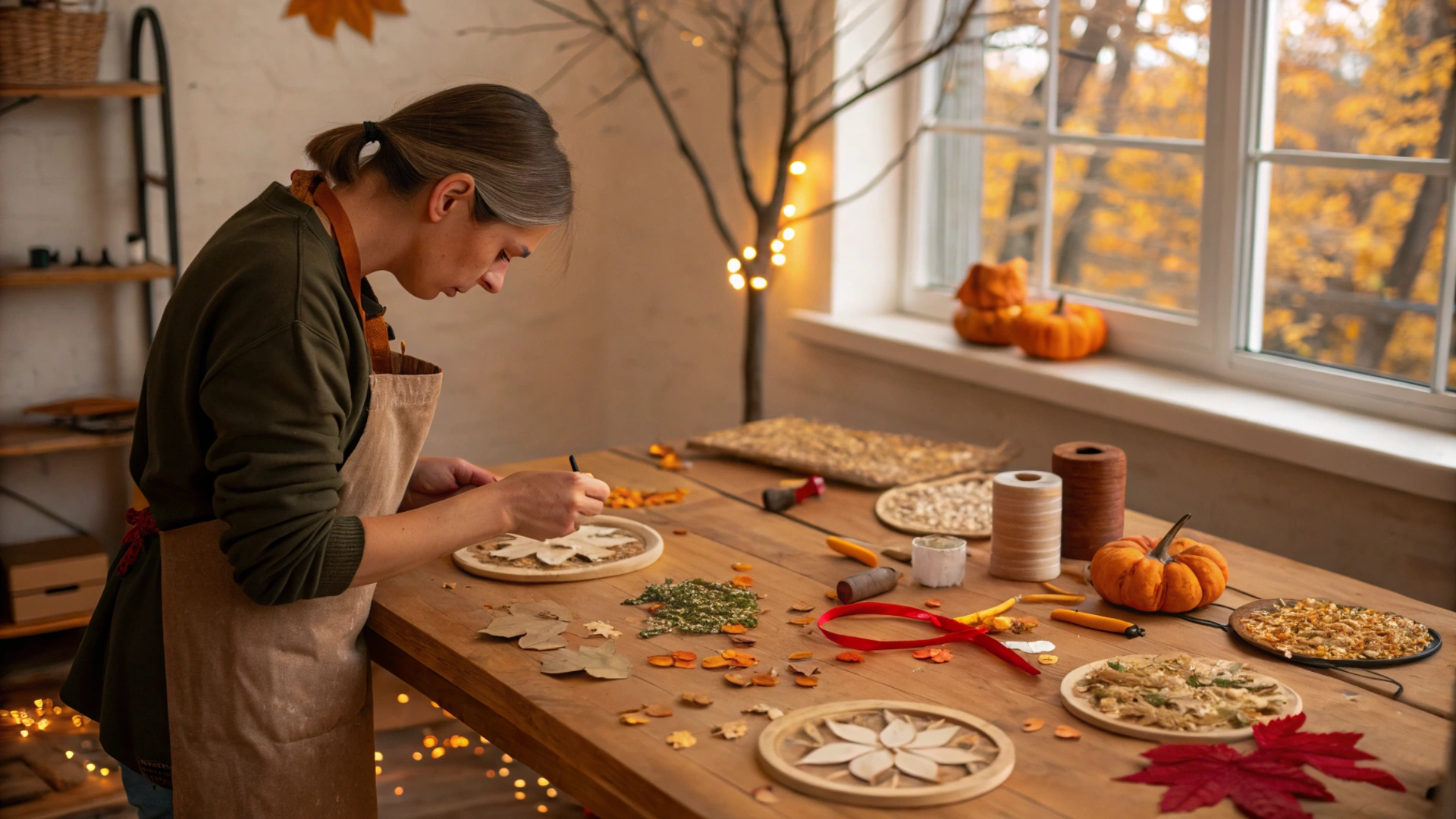 Autumn Pumpkin Seed Ornaments