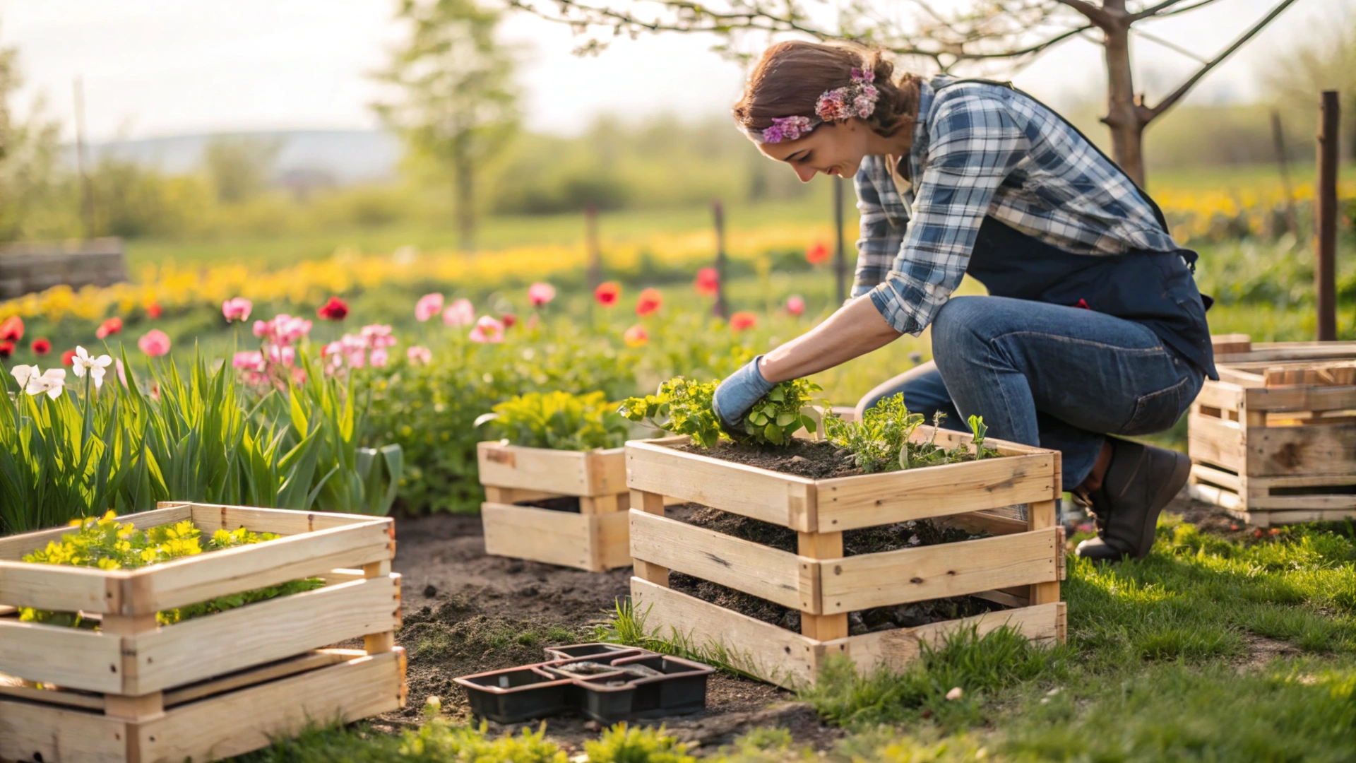 Spring Upcycled Pallet Planters
