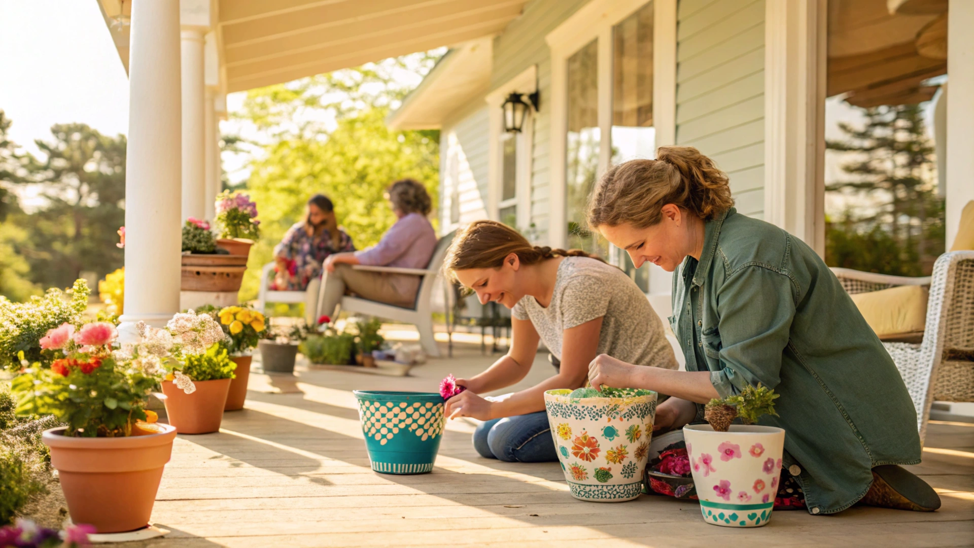 Summer Seashell Flower Pots