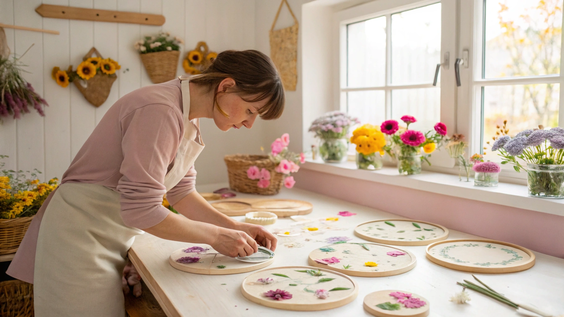Spring Flower Pressed Coasters