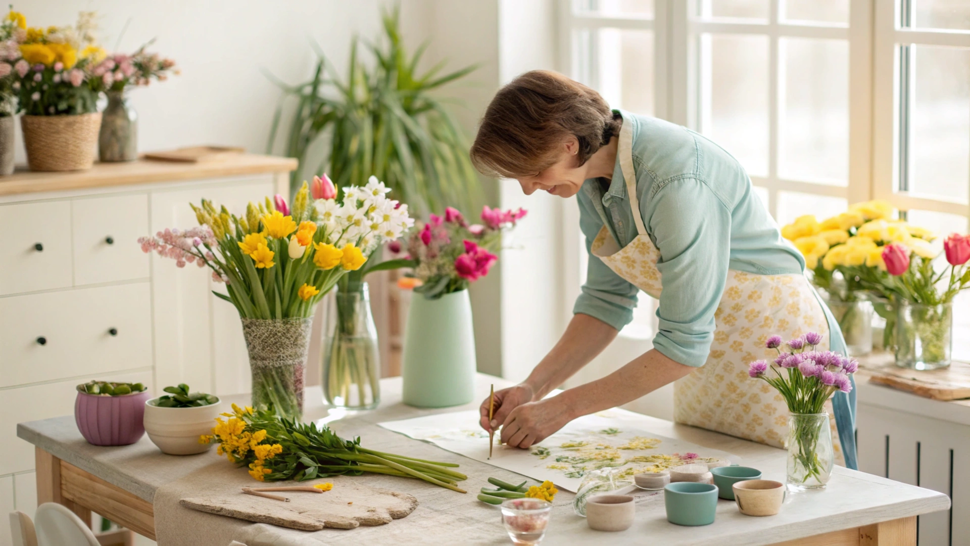 Spring Flower Pressed Table Decor