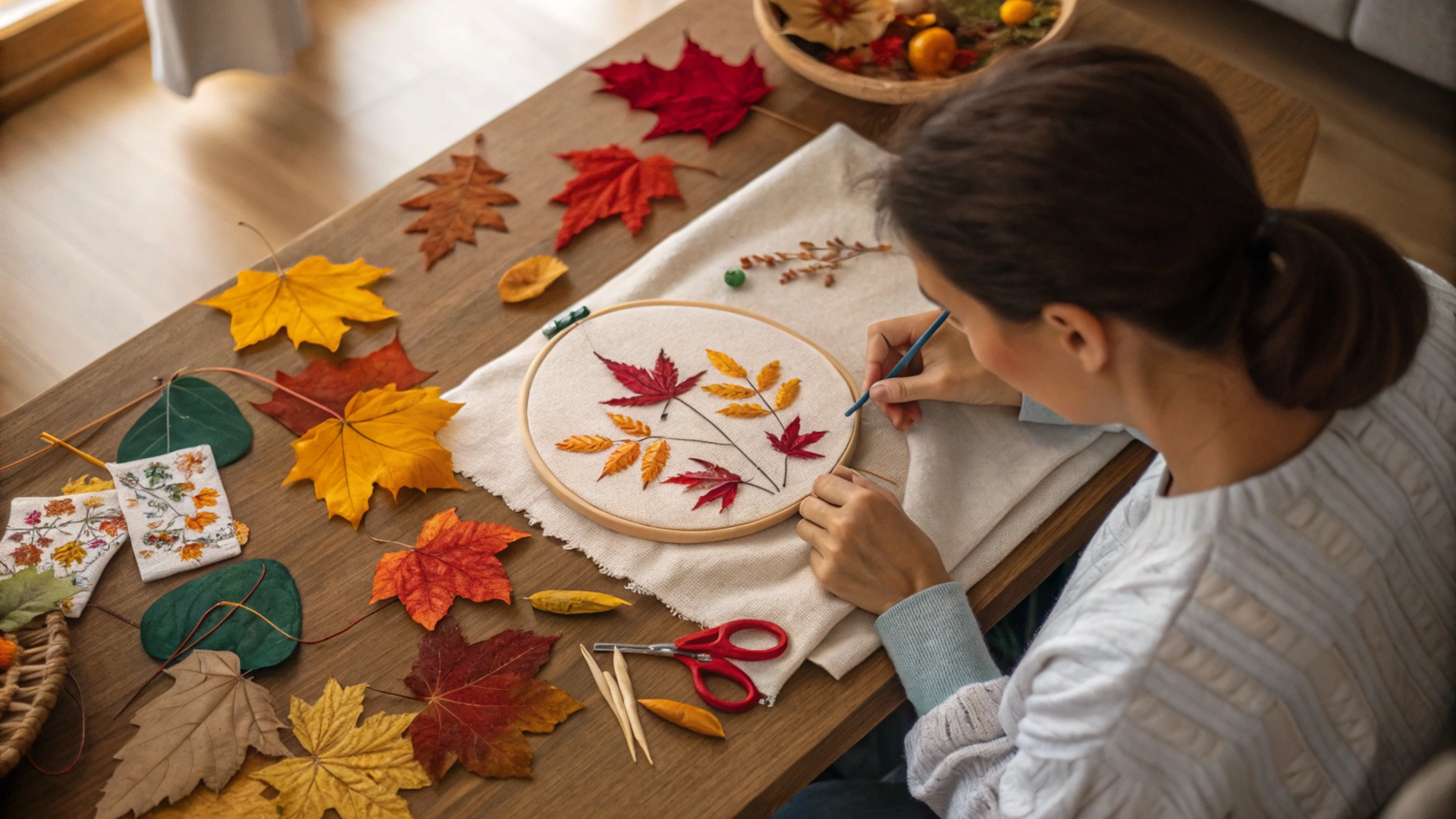 Autumn Embroidery Wall Art