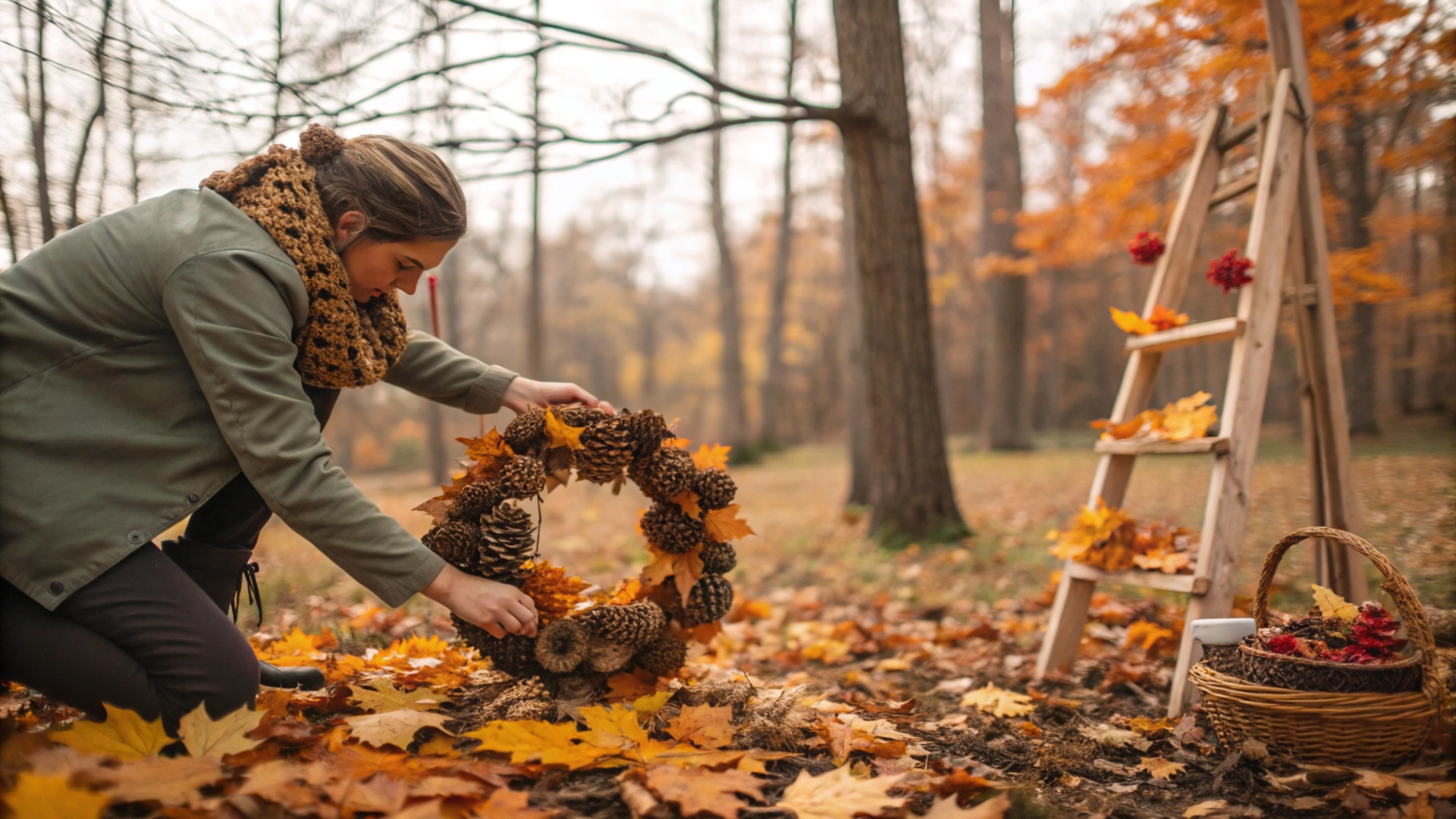 Autumn Pinecone Wreath Craft