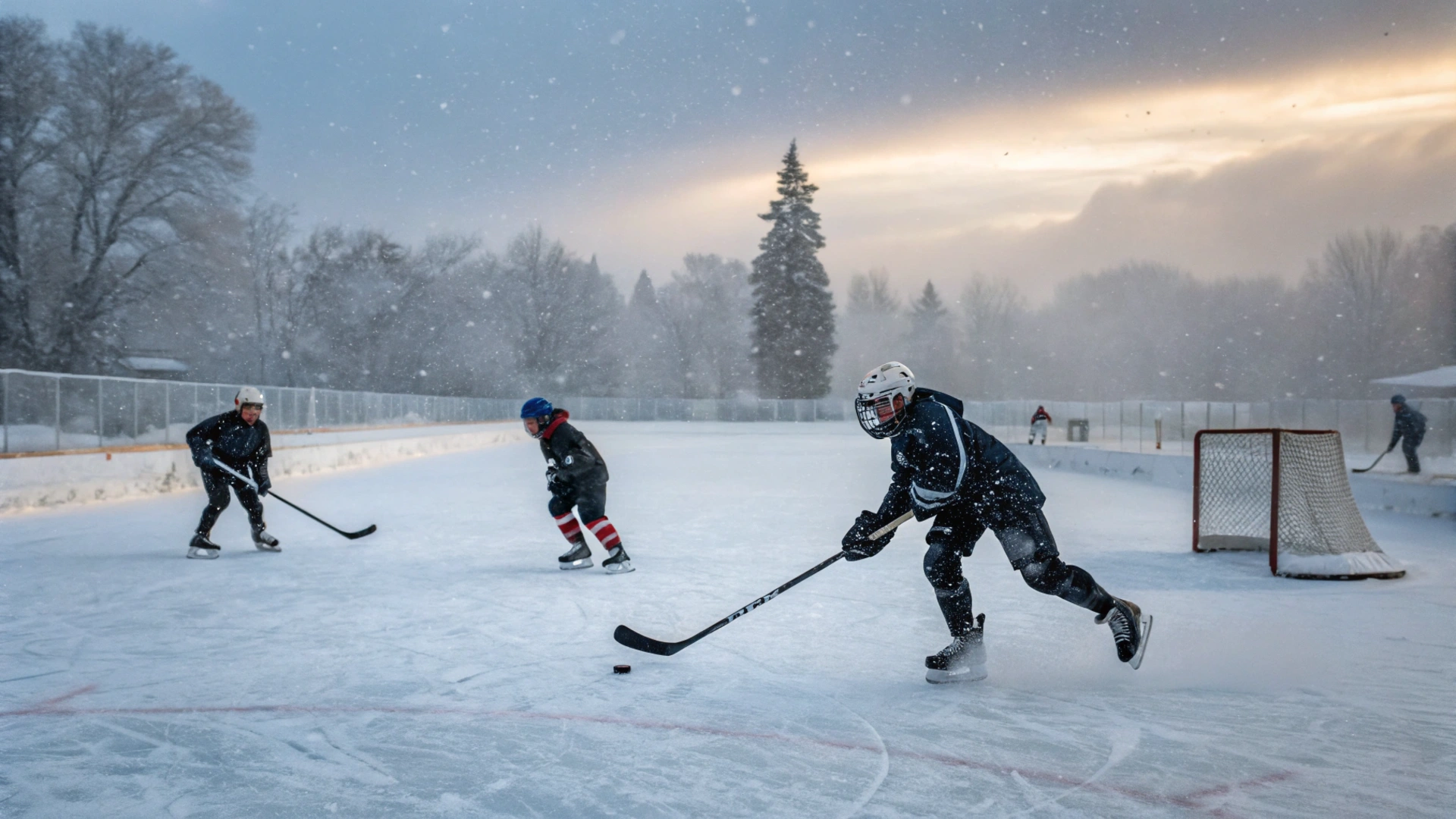 Winter Ice Hockey Training