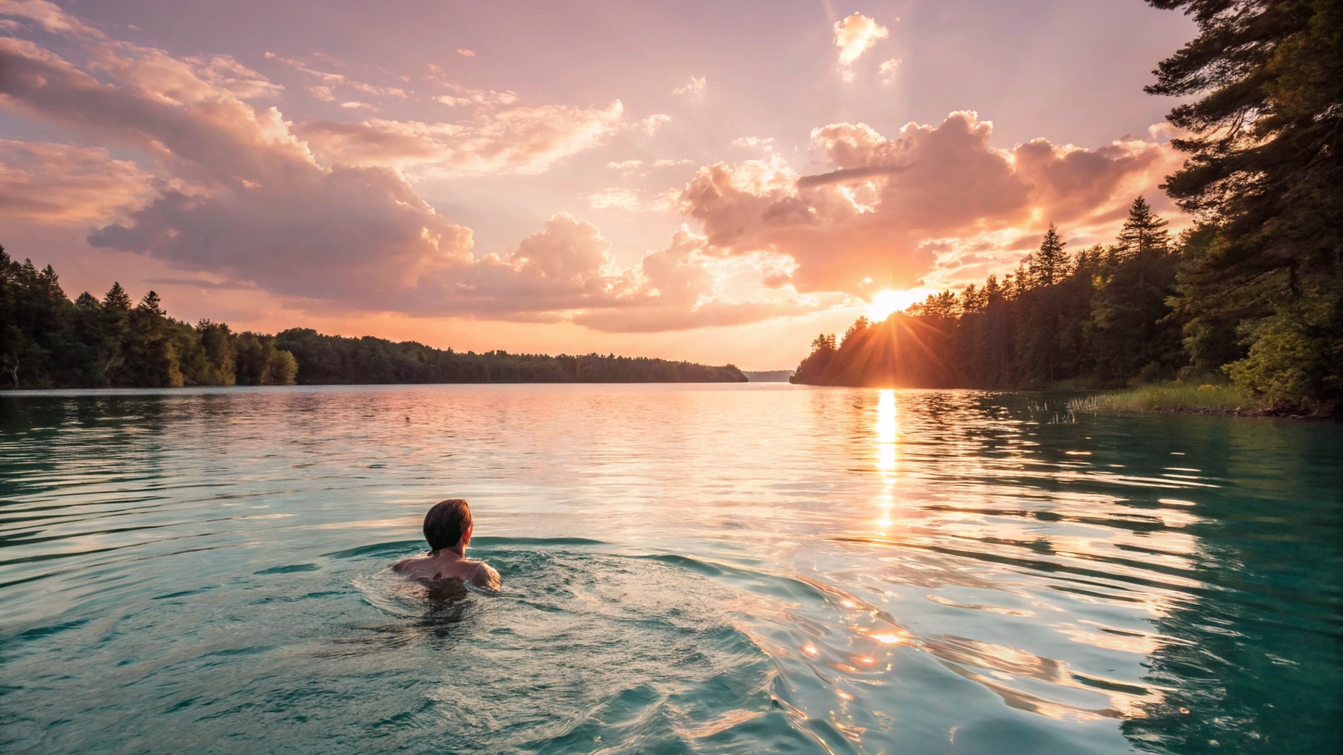Summer Mindful Lake Swimming