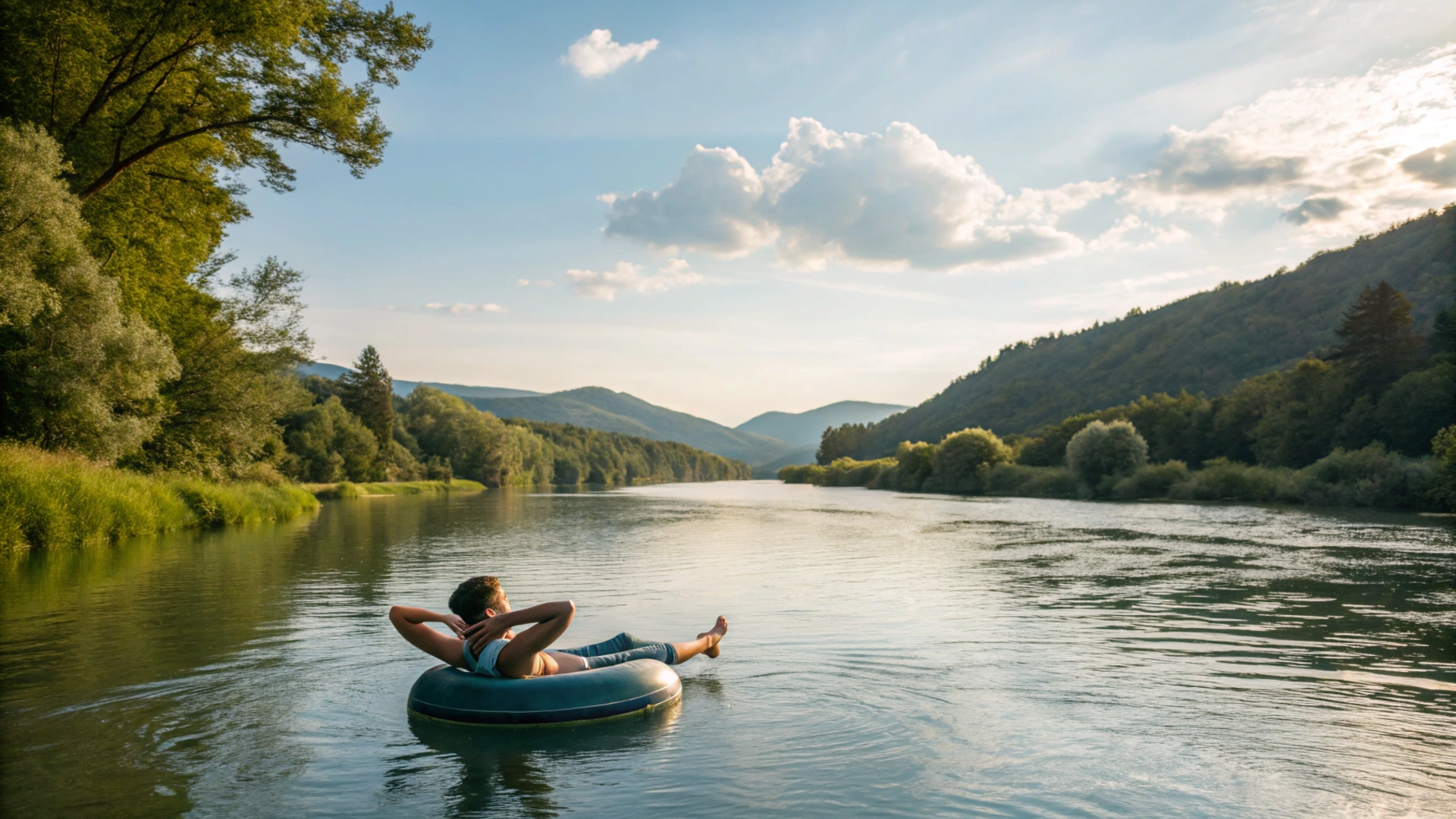 Summer Mindful River Floating