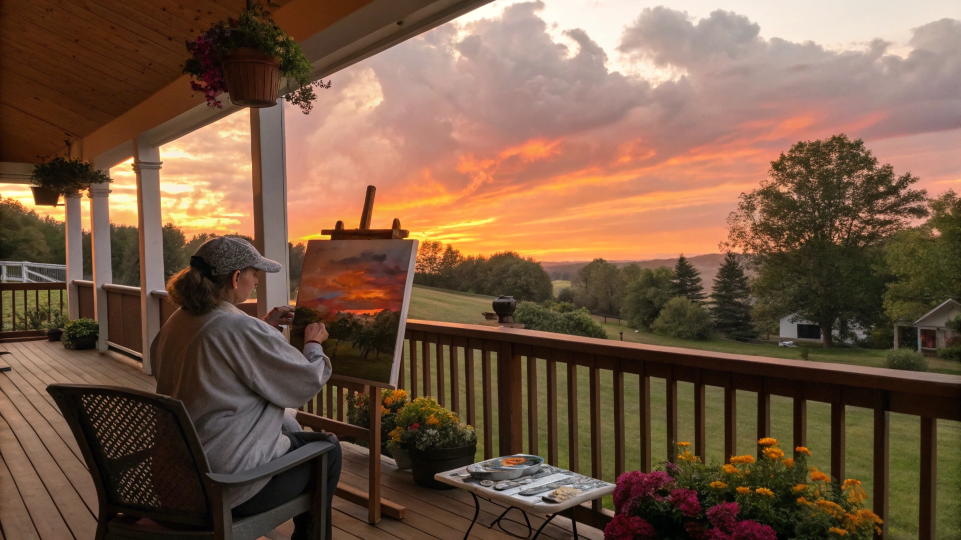 Summer Mindful Sunset Painting