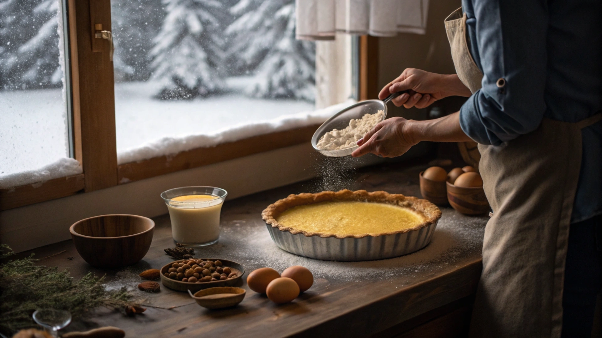 Winter Nutmeg Custard Tart