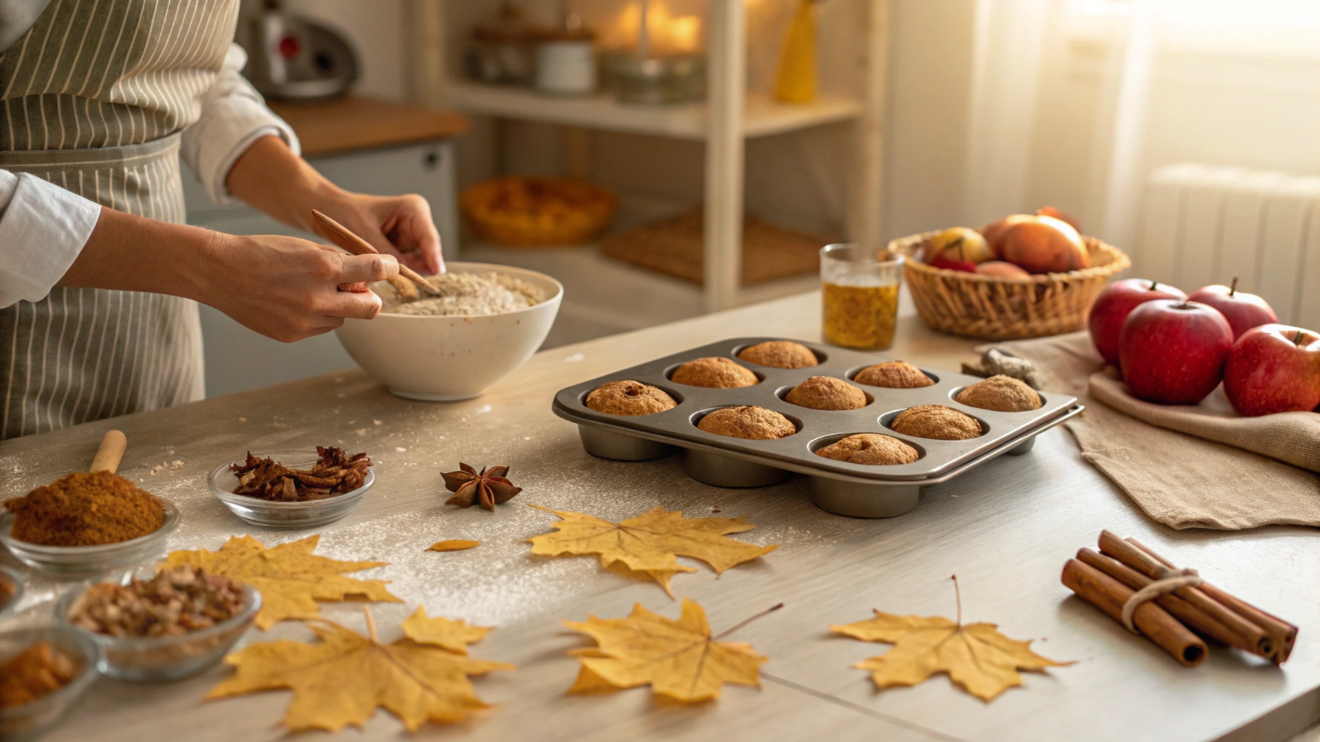 Autumn Apple Cinnamon Muffins