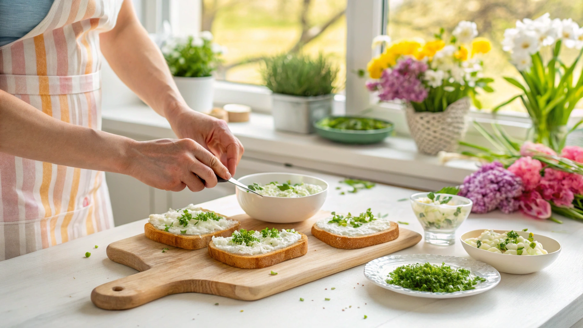 Spring Chive Ricotta Toast
