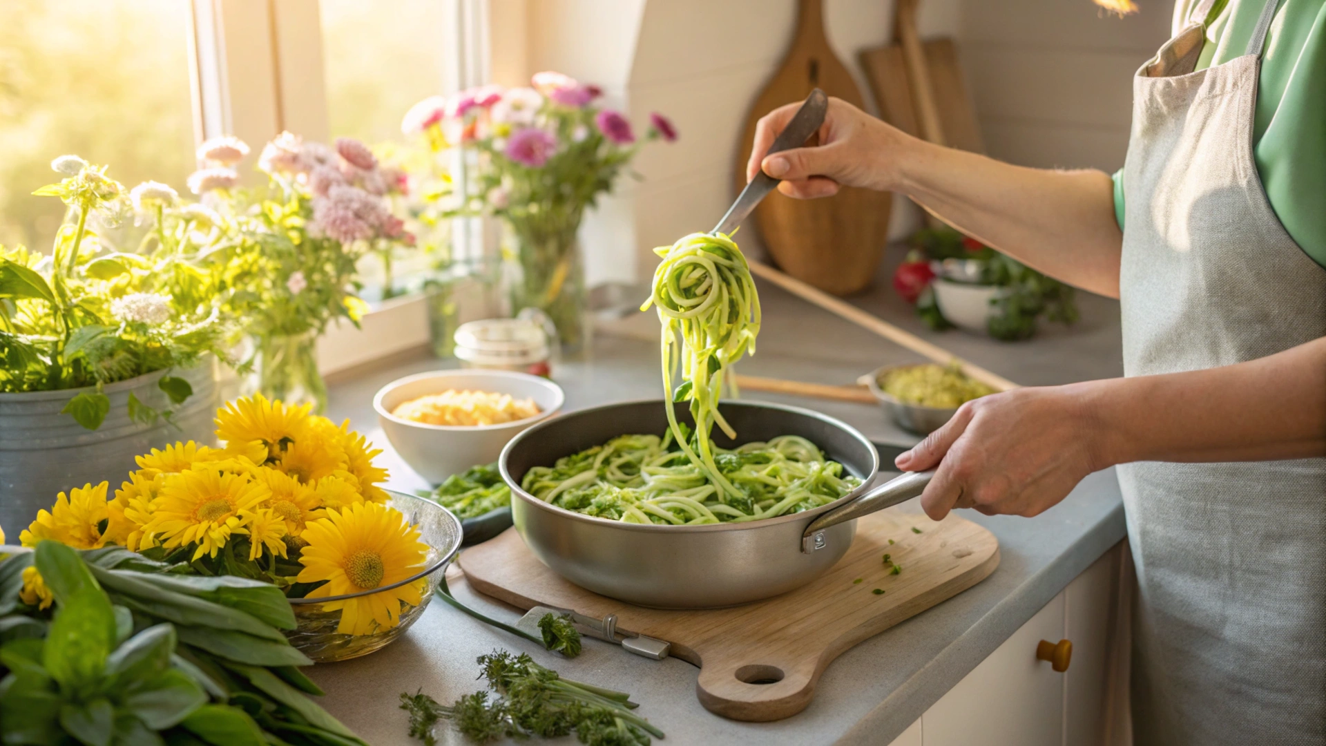 Spring Minted Zucchini Pasta