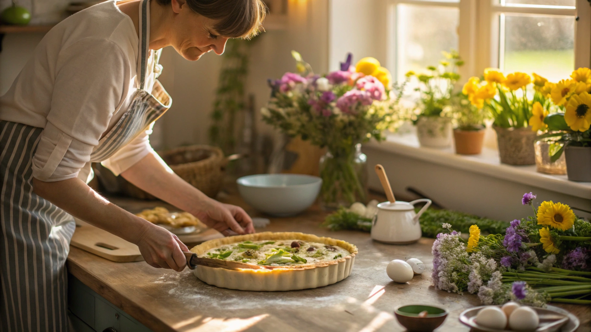Spring Chervil Mushroom Tart