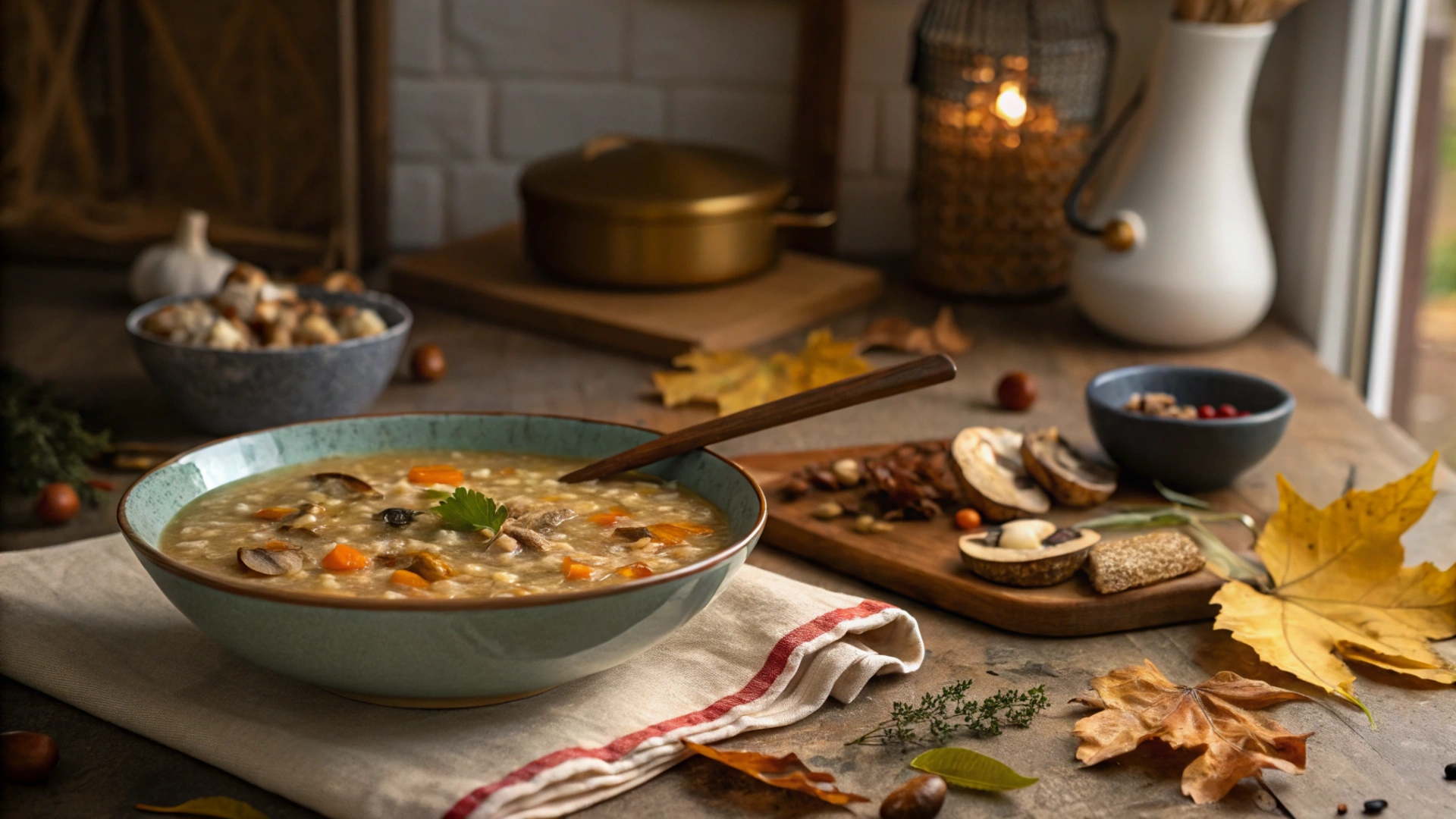 Autumn Mushroom Barley Soup