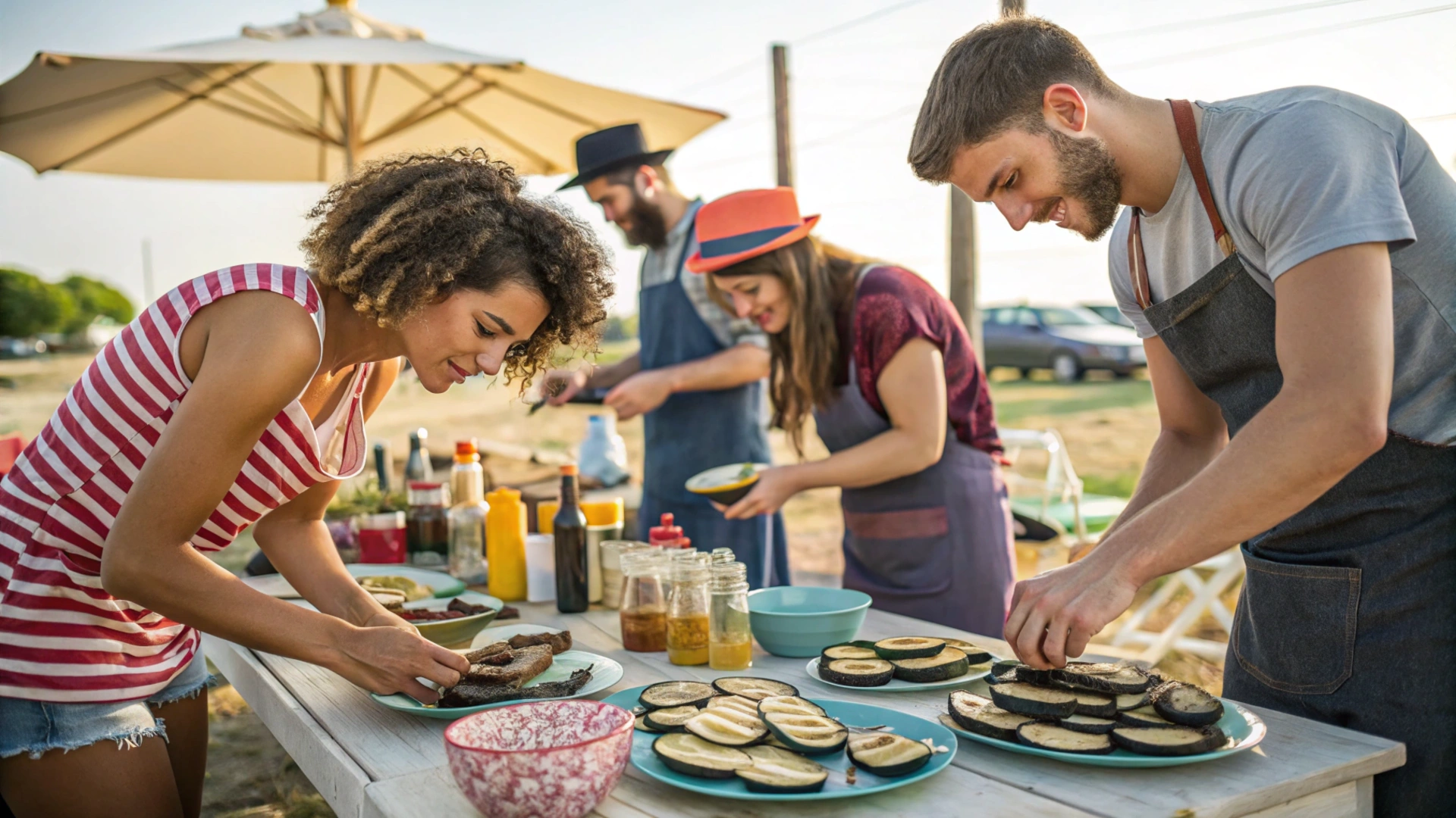 Summer Grilled Eggplant Stacks