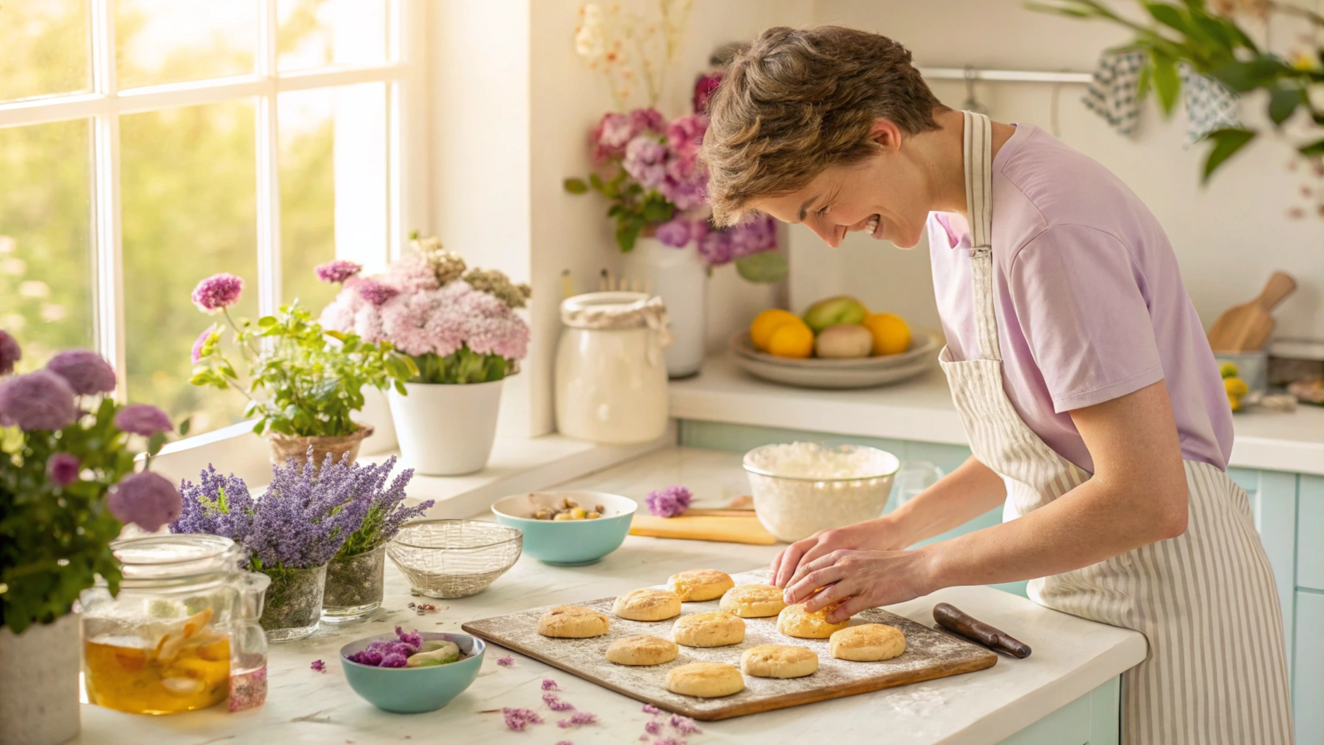 Spring Lavender Honey Scones