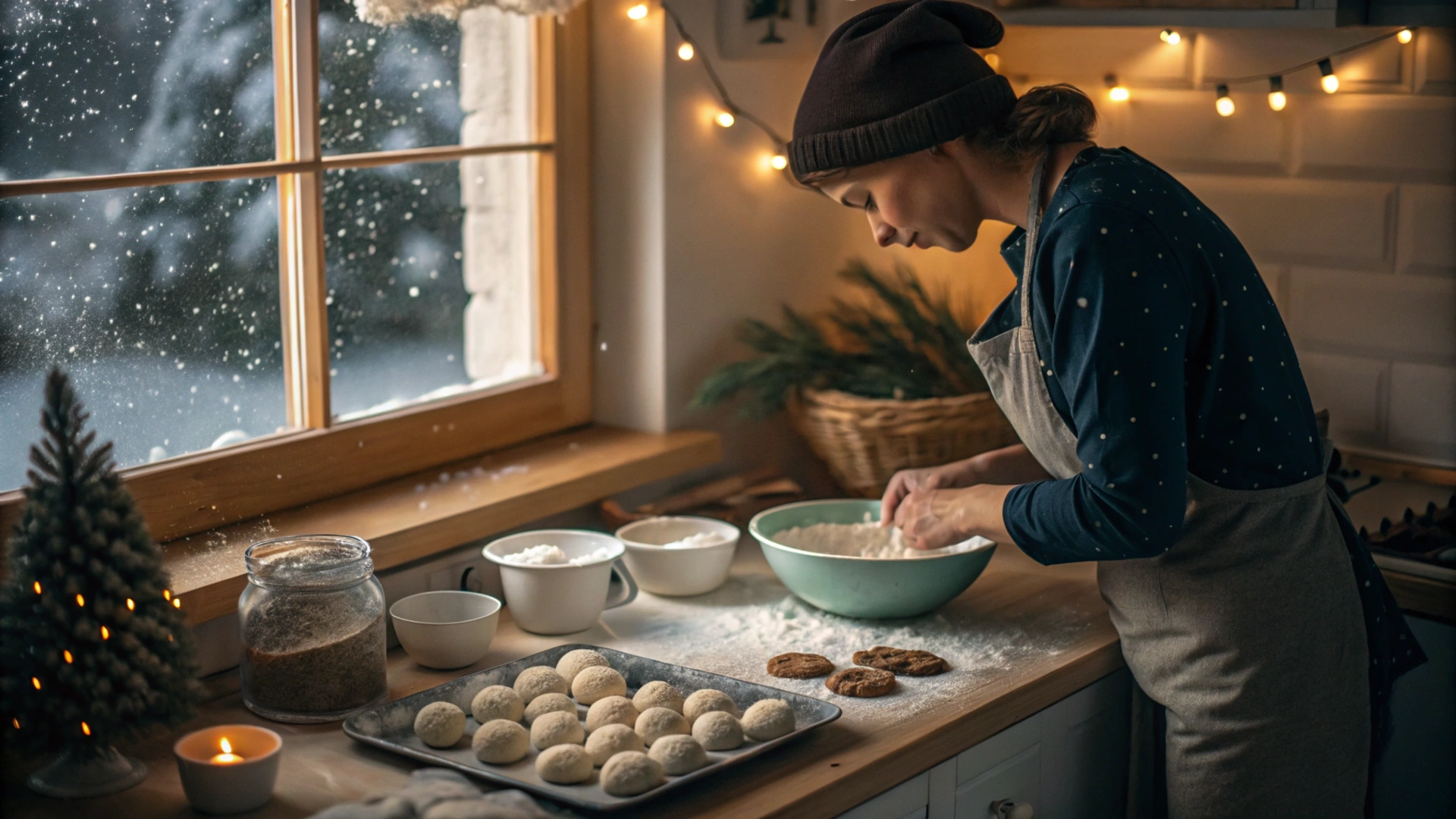 Winter Almond Snowball Cookies