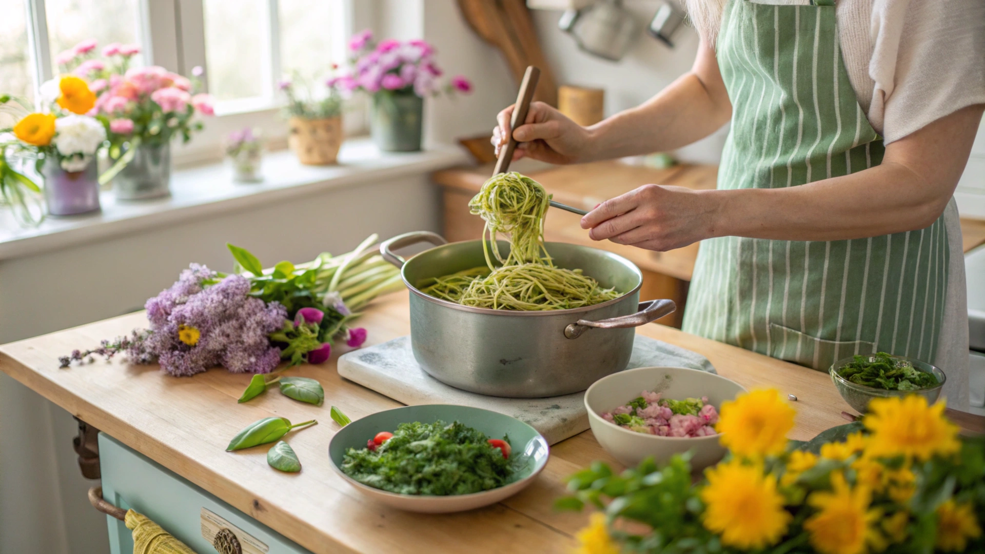 Spring Sorrel Pesto Pasta