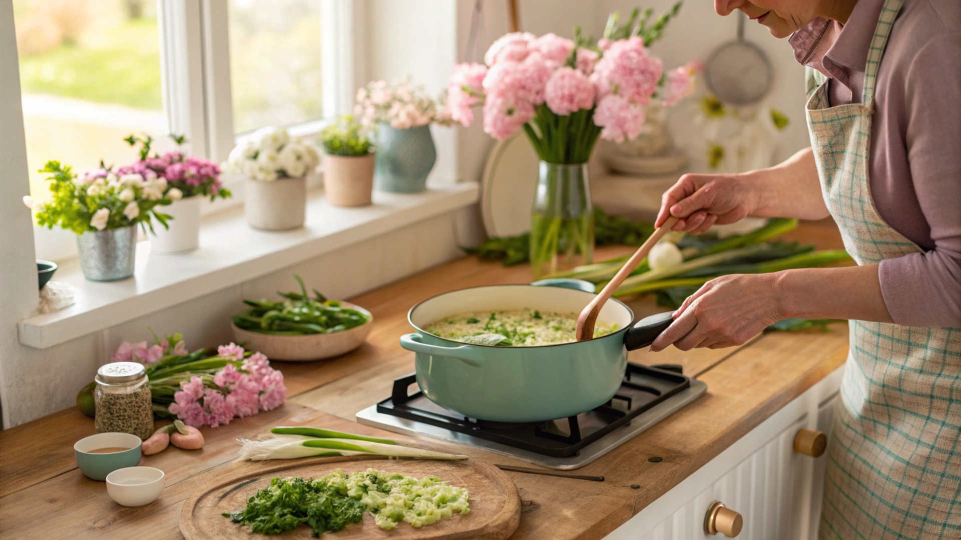 Spring Green Garlic Risotto