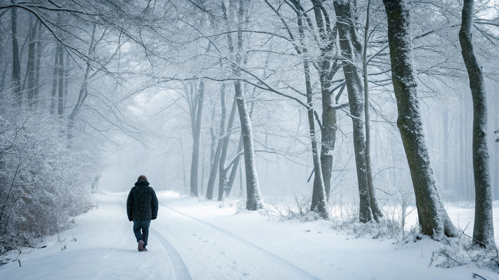 Winter Snowy Forest Walk