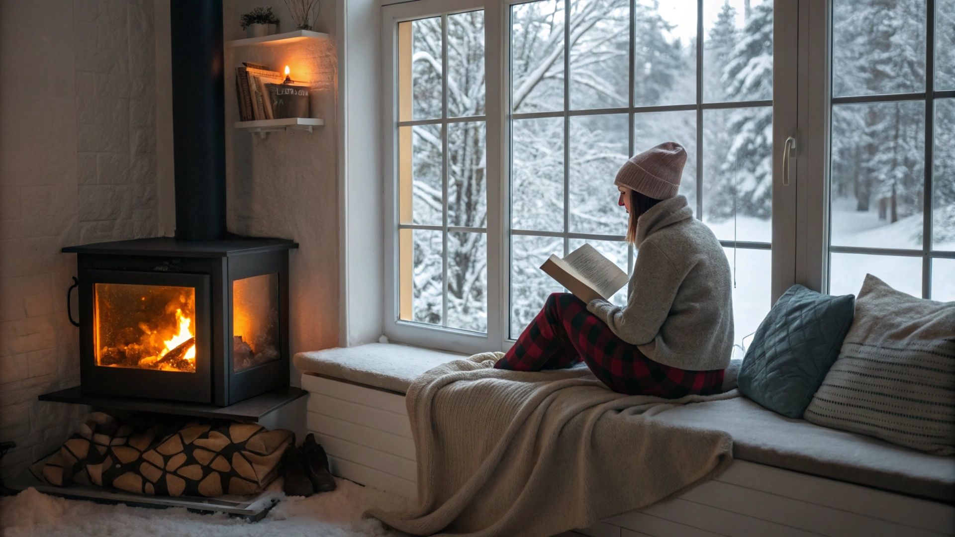 Winter Fireplace Reading