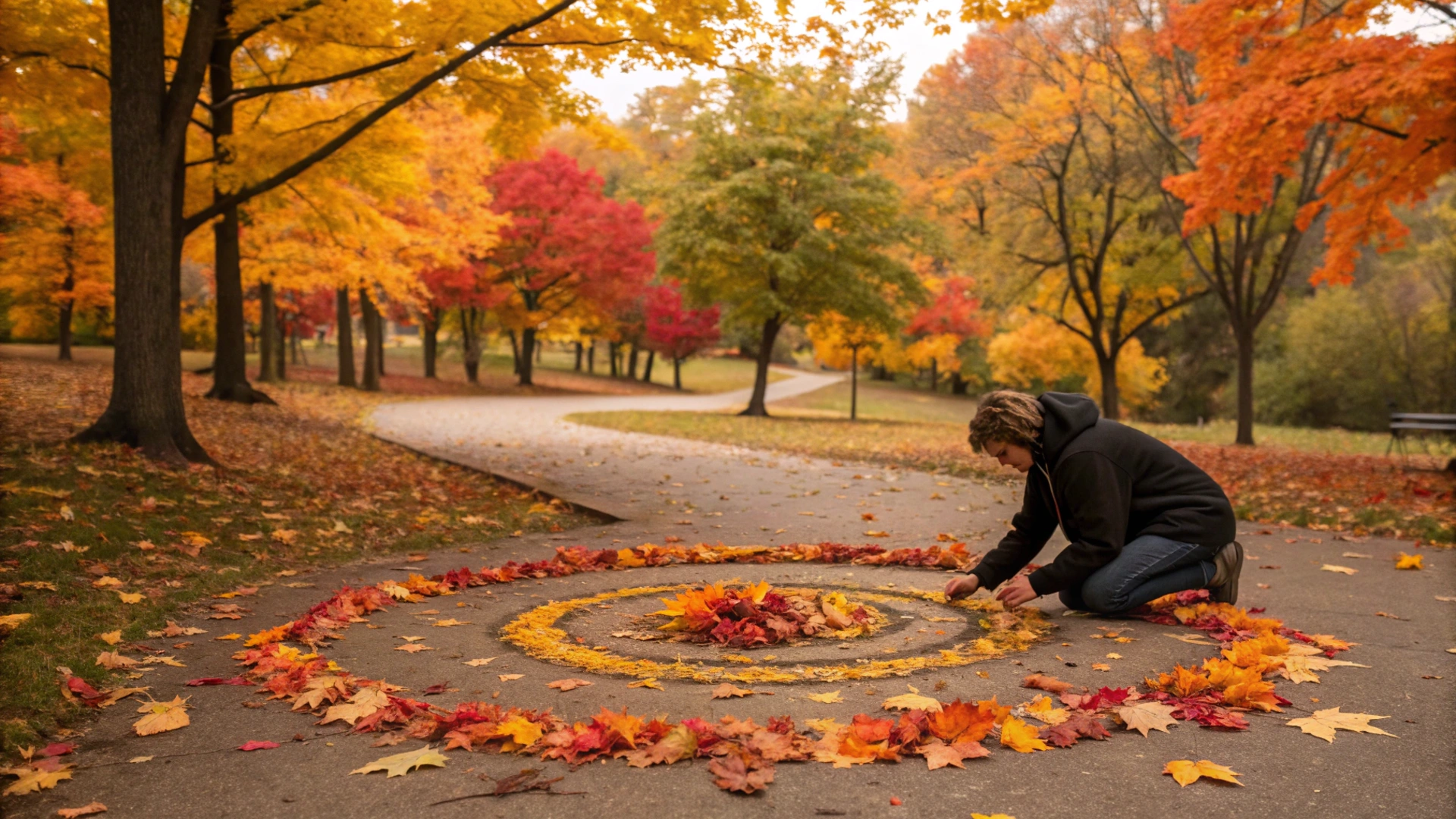 Autumn Leafy Mandala Crafting