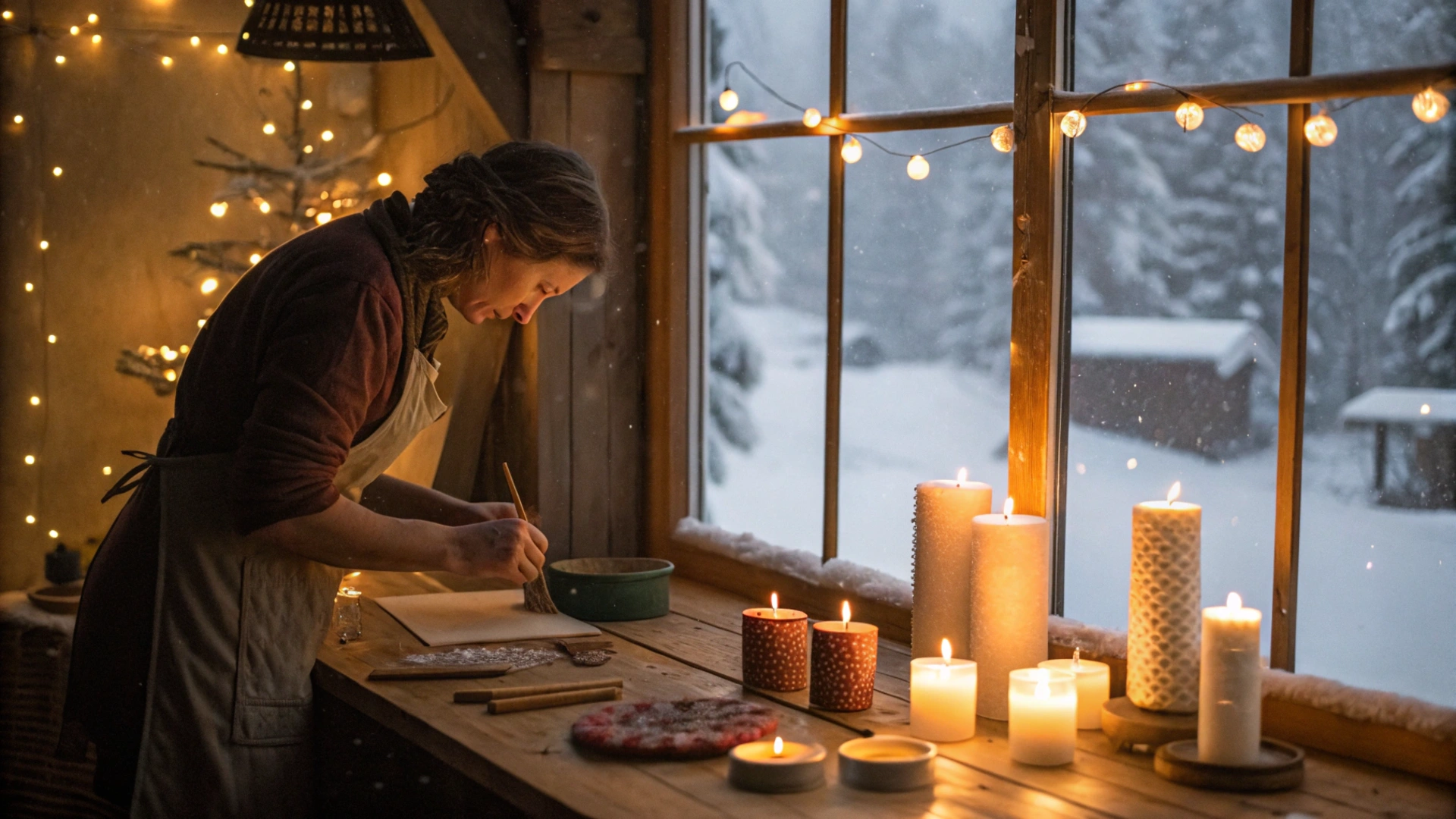 Winter Frosty Candle Crafting