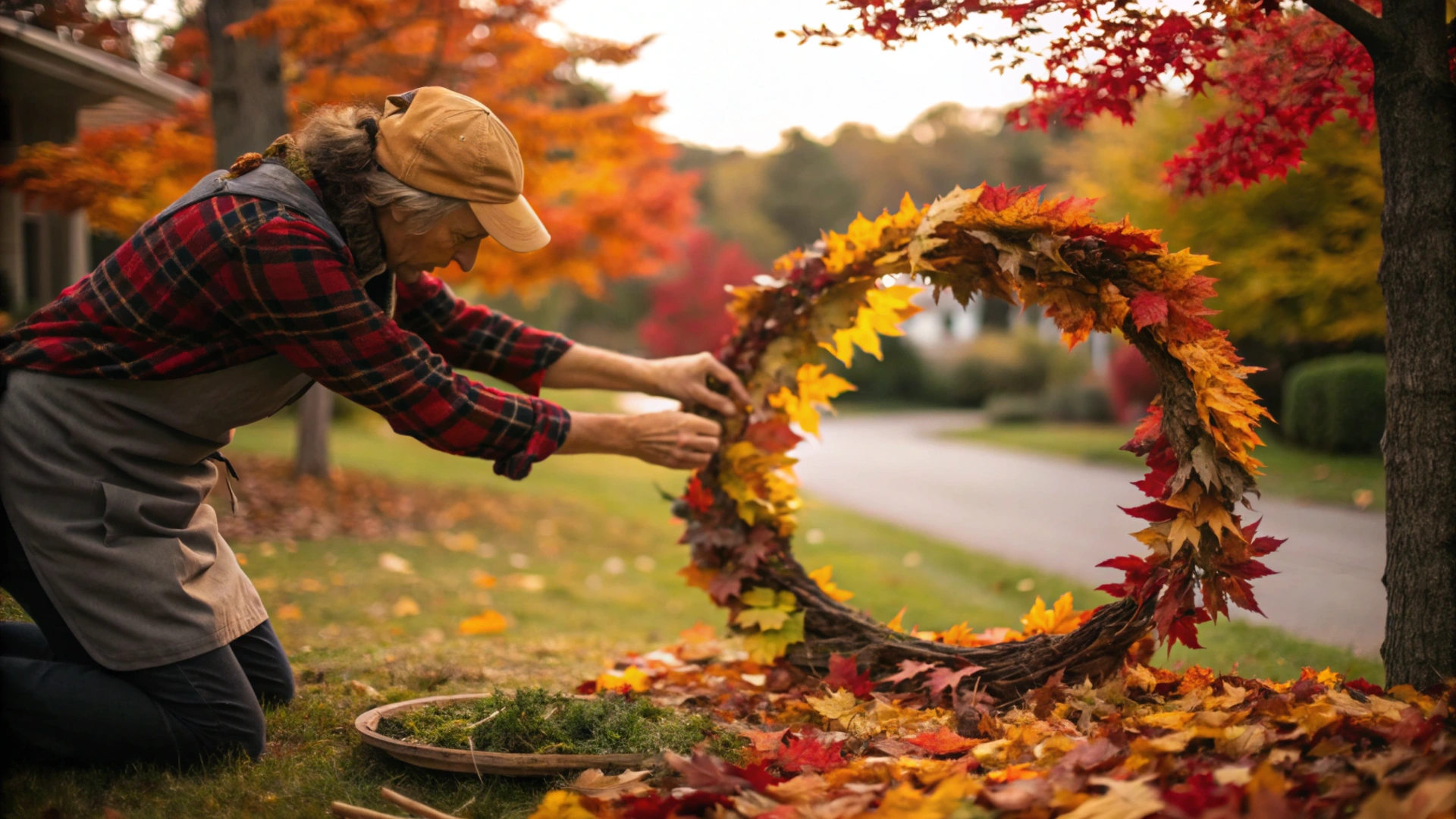 Autumn Leaf Wreath Crafting