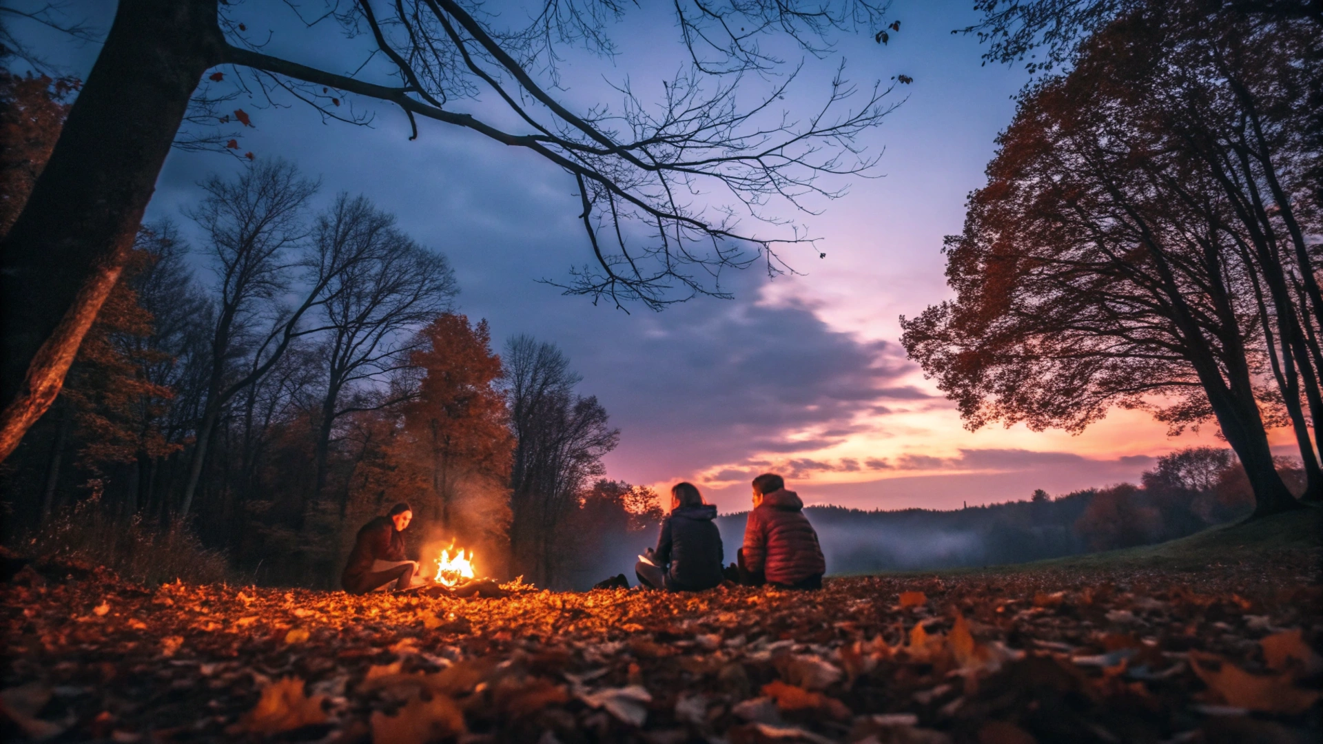 Autumn Bonfire Reflection