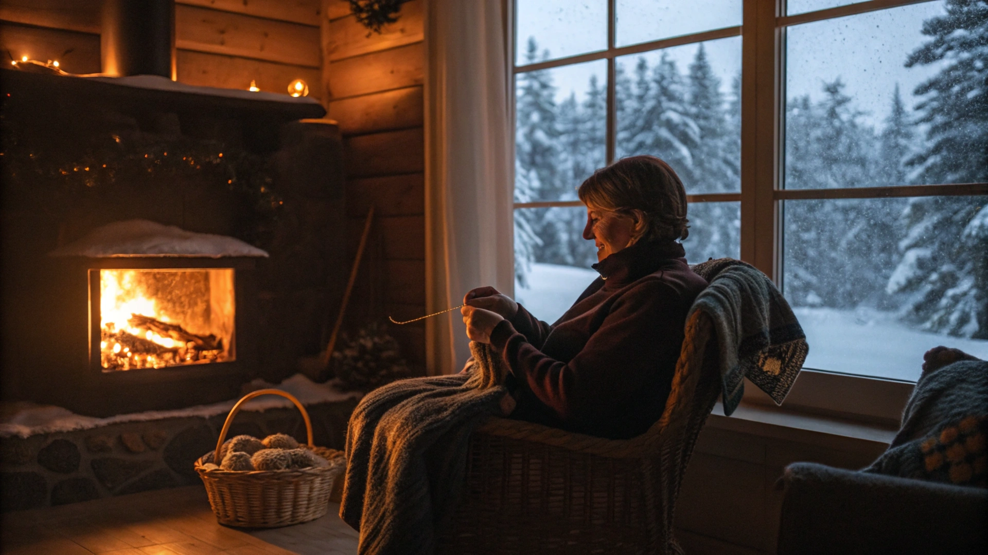 Winter Cozy Knitting Evening