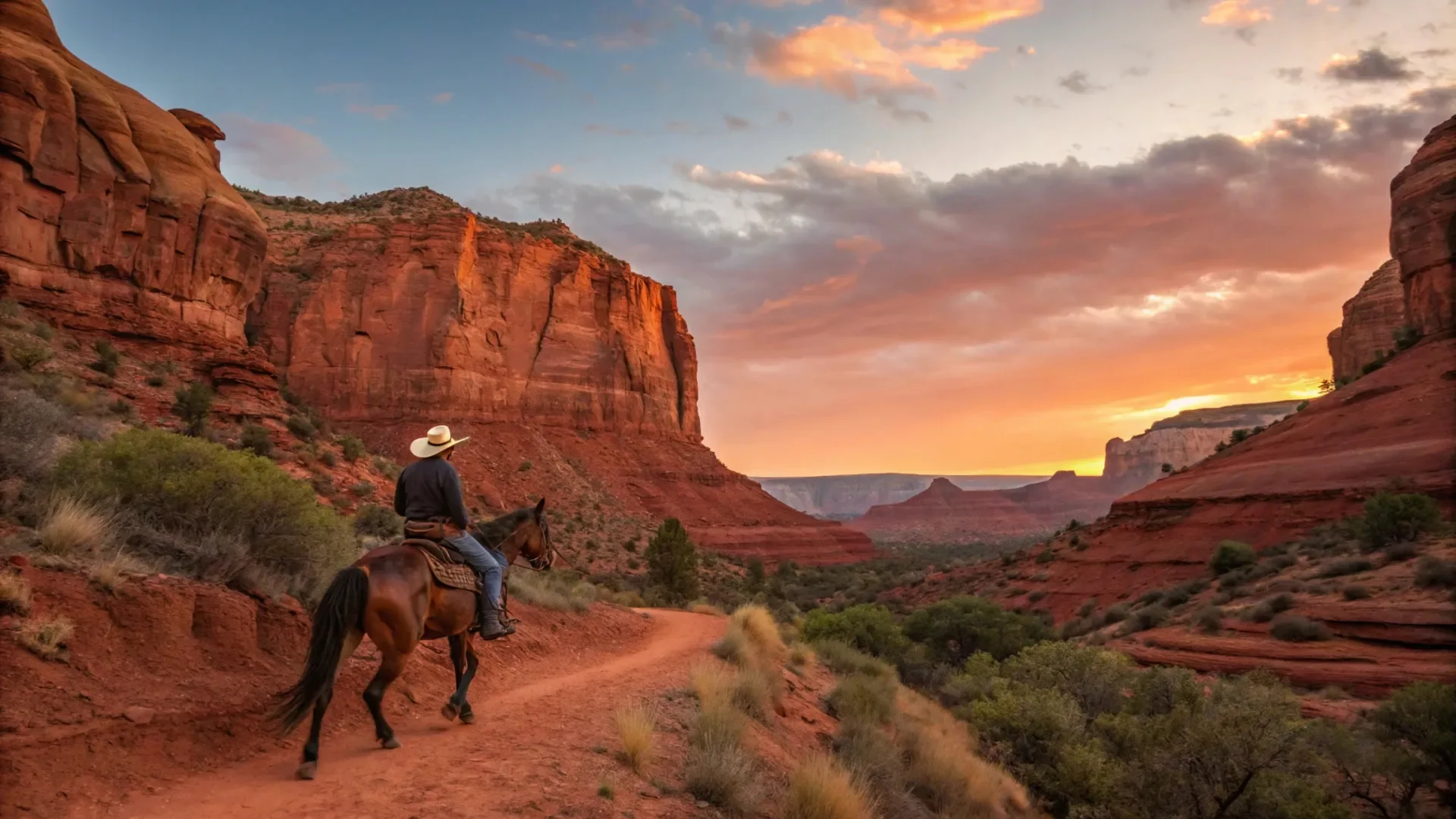 Canyon Horseback Sunset